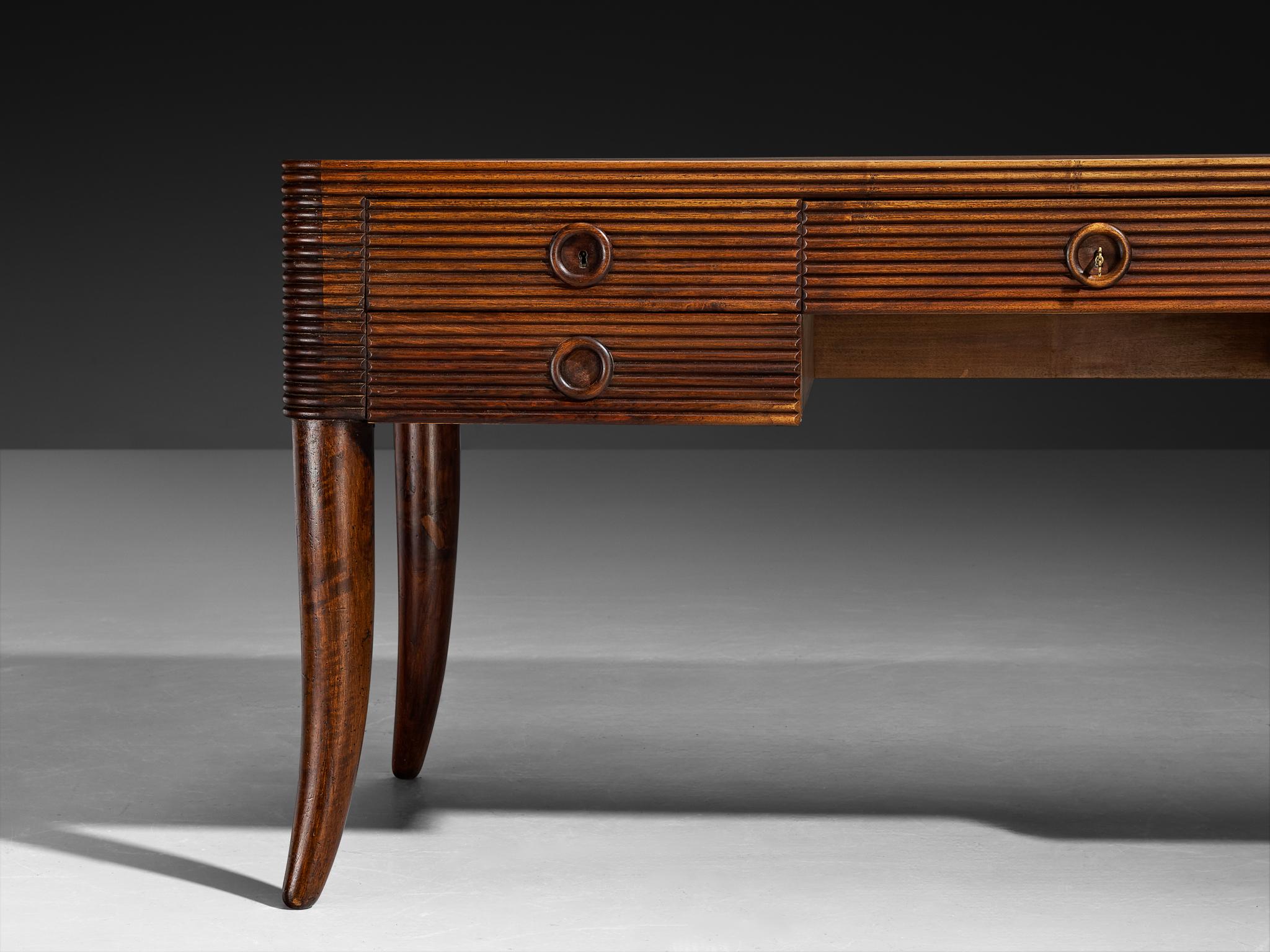 Mid-20th Century Paolo Buffa for Galdino Maspero Writing Desk in Walnut For Sale