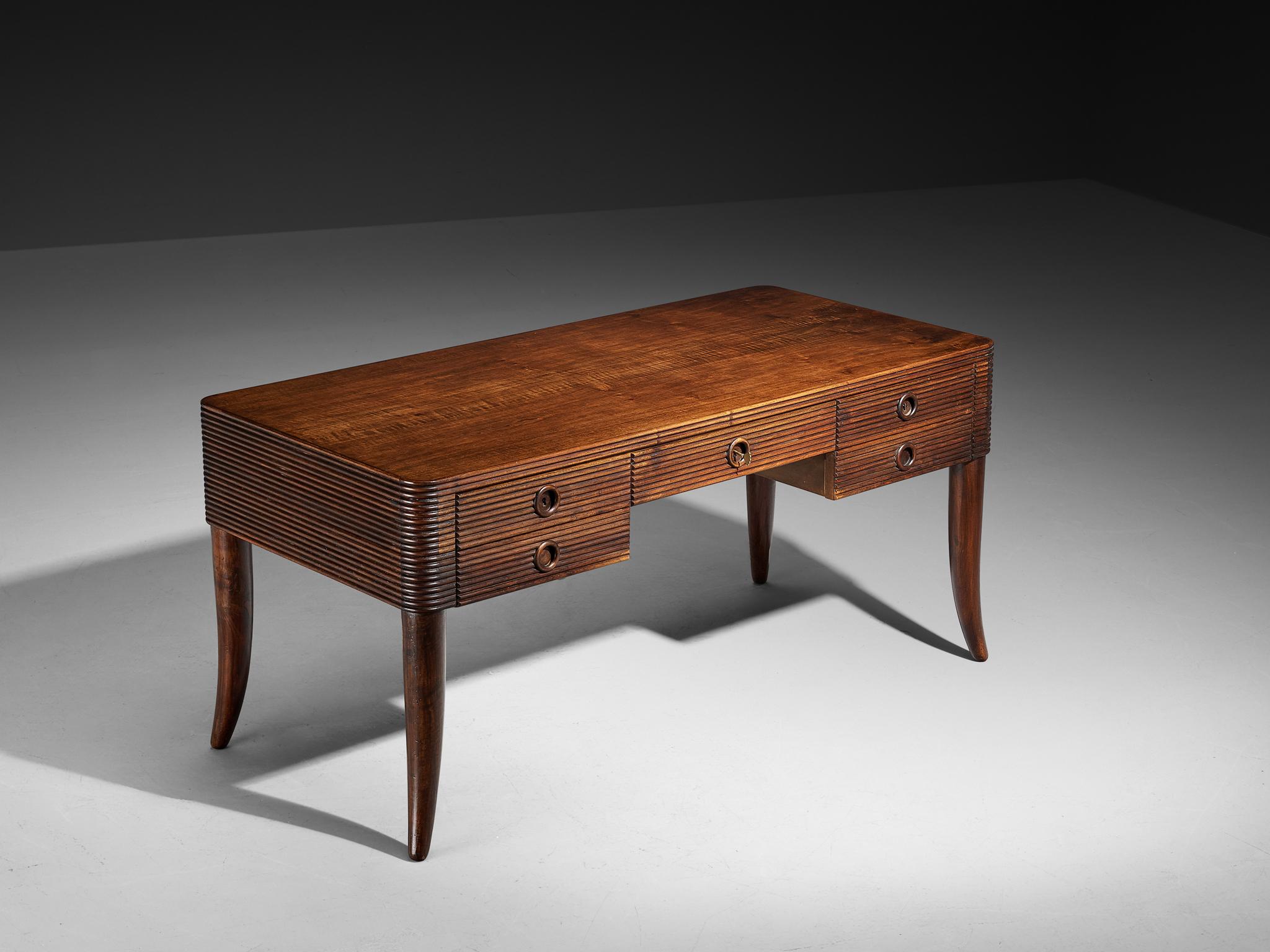 Paolo Buffa for Galdino Maspero Writing Desk in Walnut For Sale 1
