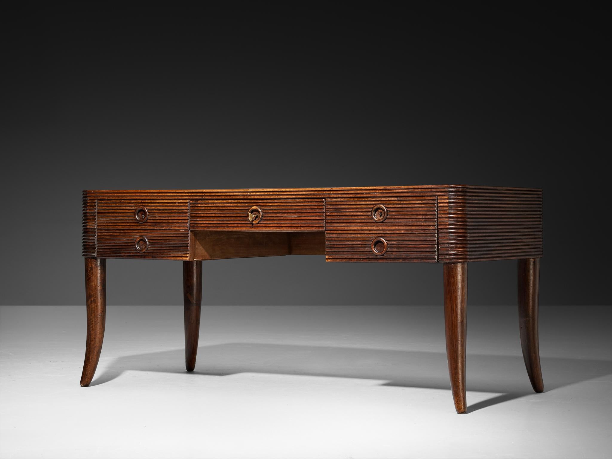Paolo Buffa for Galdino Maspero Writing Desk in Walnut For Sale 3