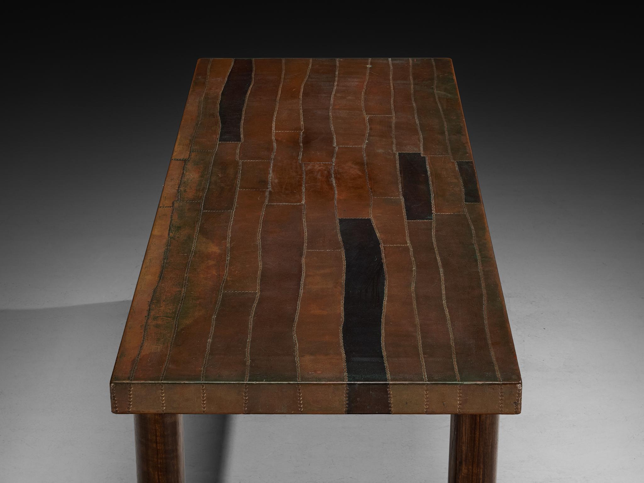 Lorenzo Burchiellaro Dining Table in Copper 230cm/90.5 in In Good Condition For Sale In Waalwijk, NL