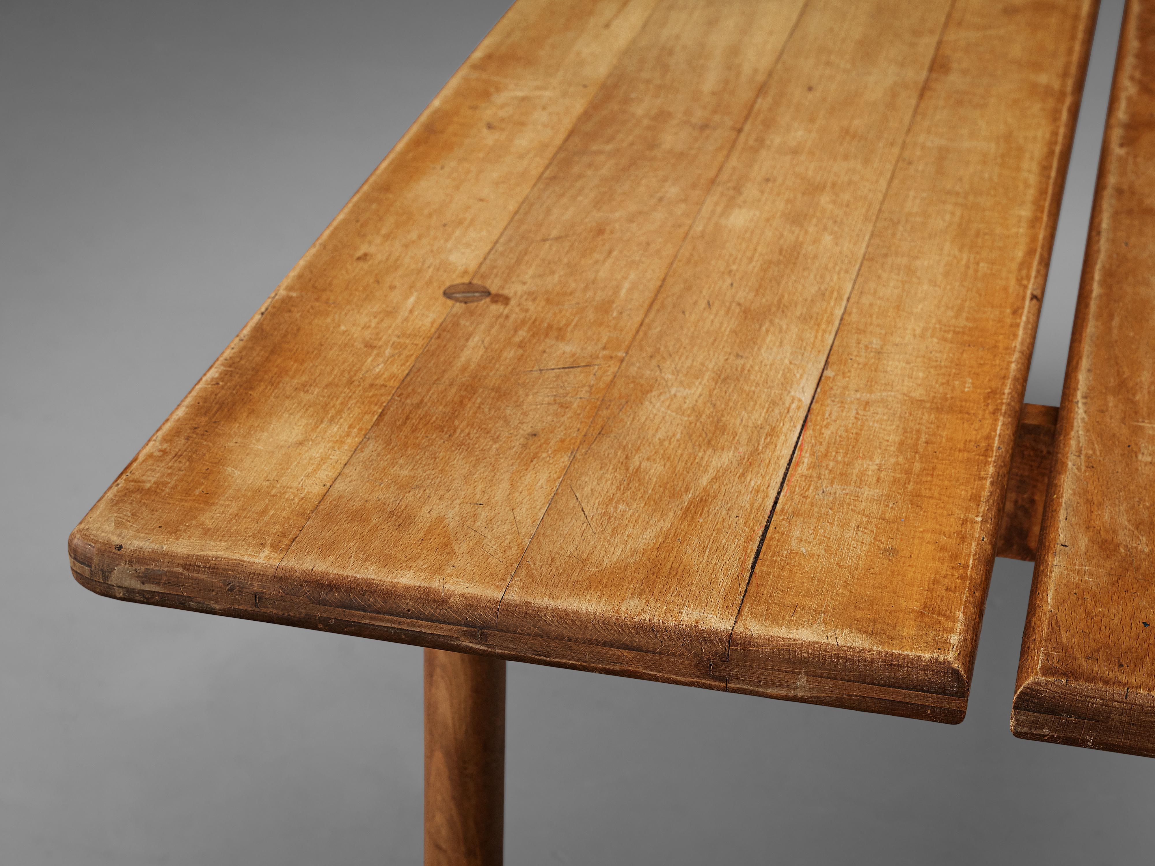 Beech Pierre Gautier-Delaye French Dining Table For Sale