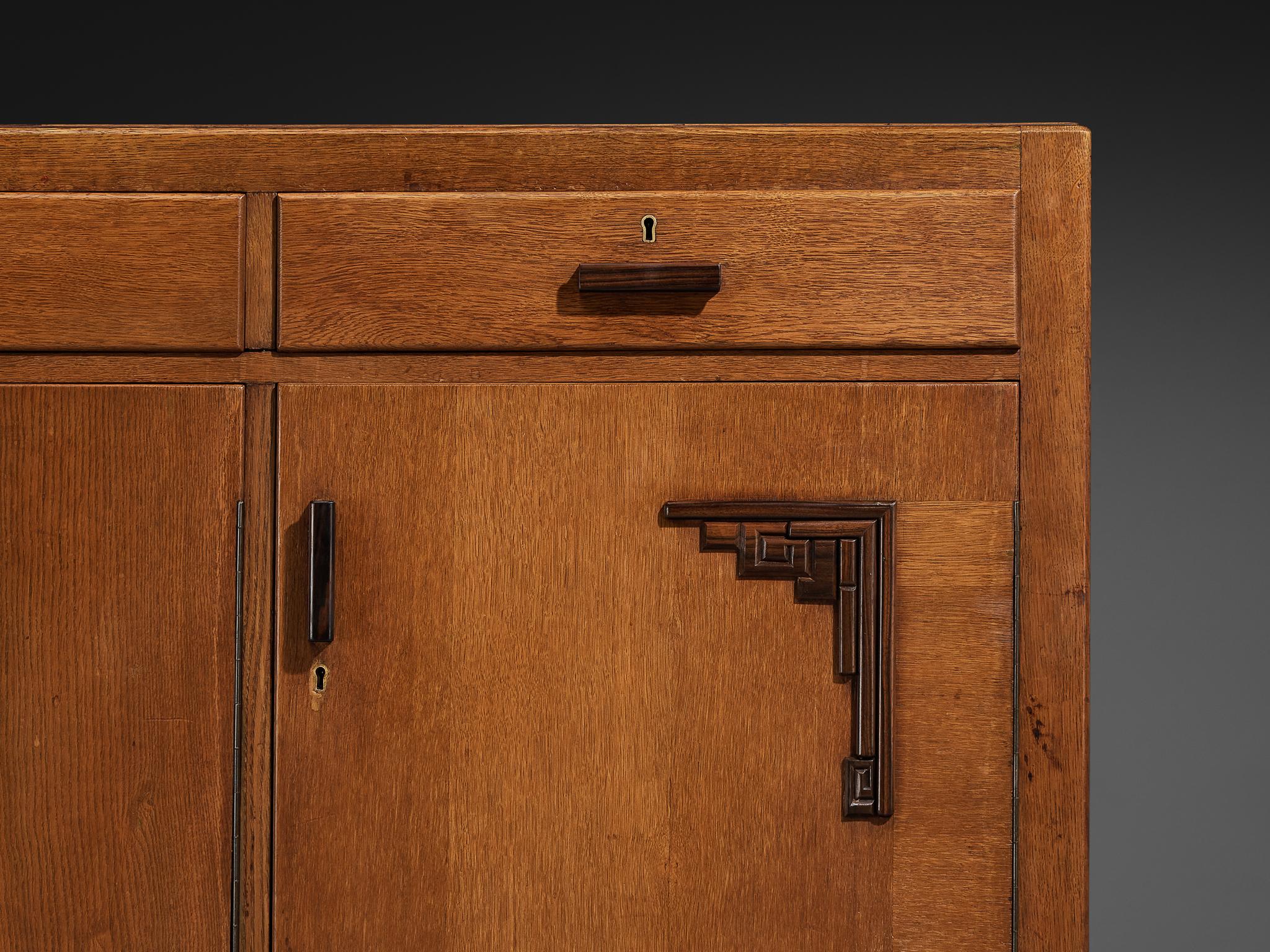 Art Deco Amsterdamse School Sideboard in Oak and Coromandel For Sale