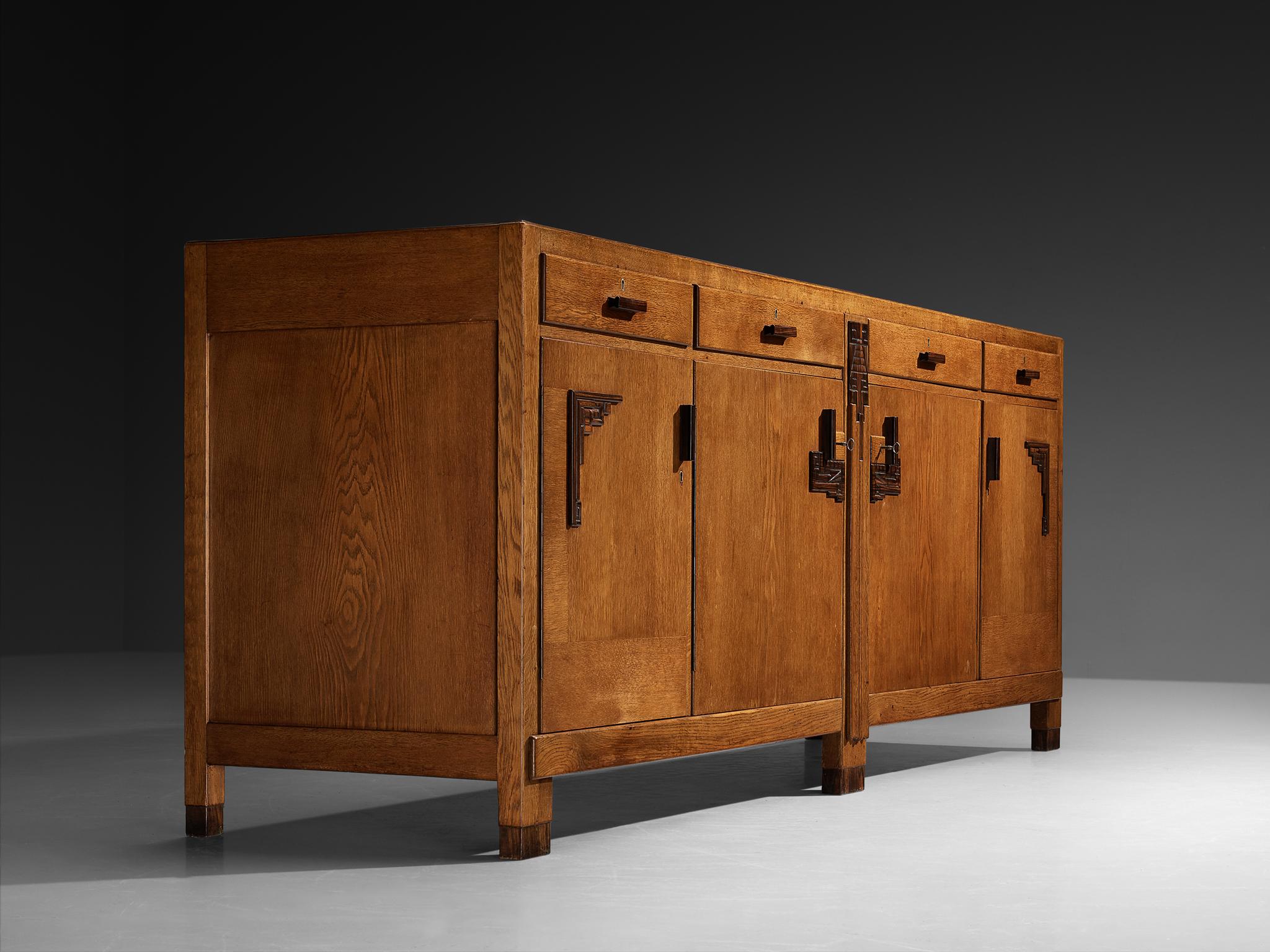 Dutch Amsterdamse School Sideboard in Oak and Coromandel For Sale