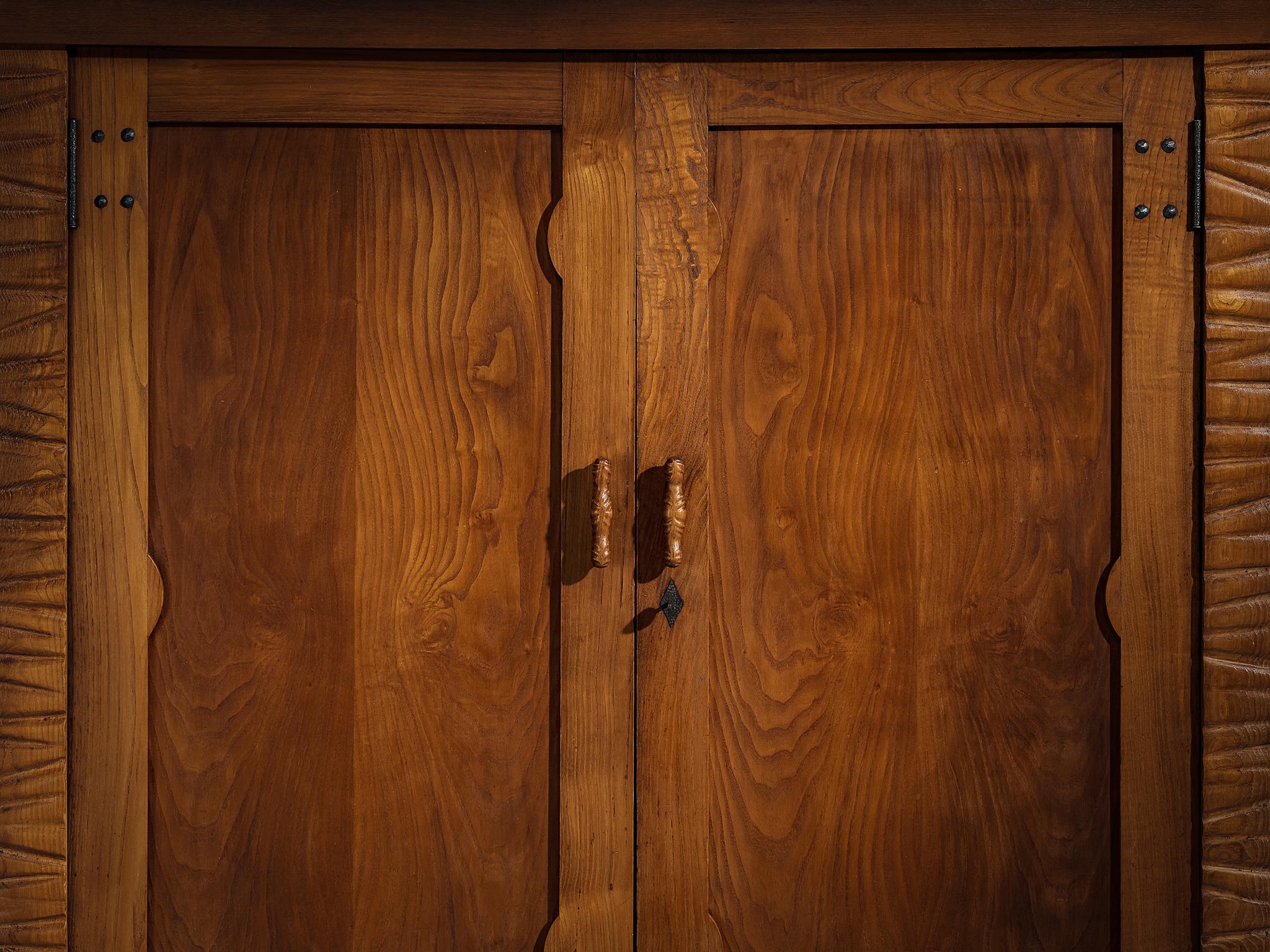 Art Deco Ernesto Valabrega for Vittorio Valabrega Studio Large Highboard in Chestnut For Sale