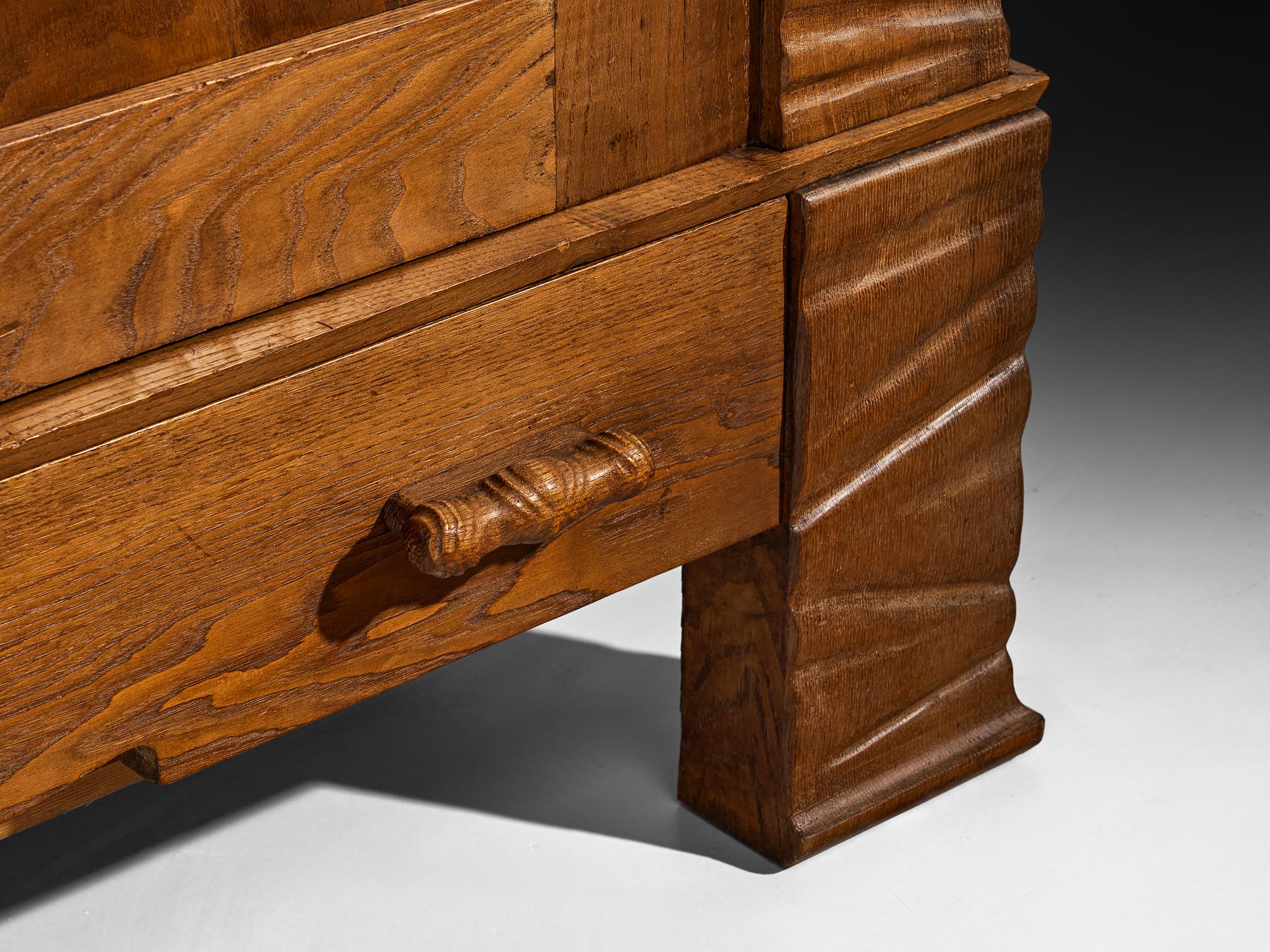 Mid-20th Century Ernesto Valabrega for Vittorio Valabrega Studio Large Highboard in Chestnut For Sale