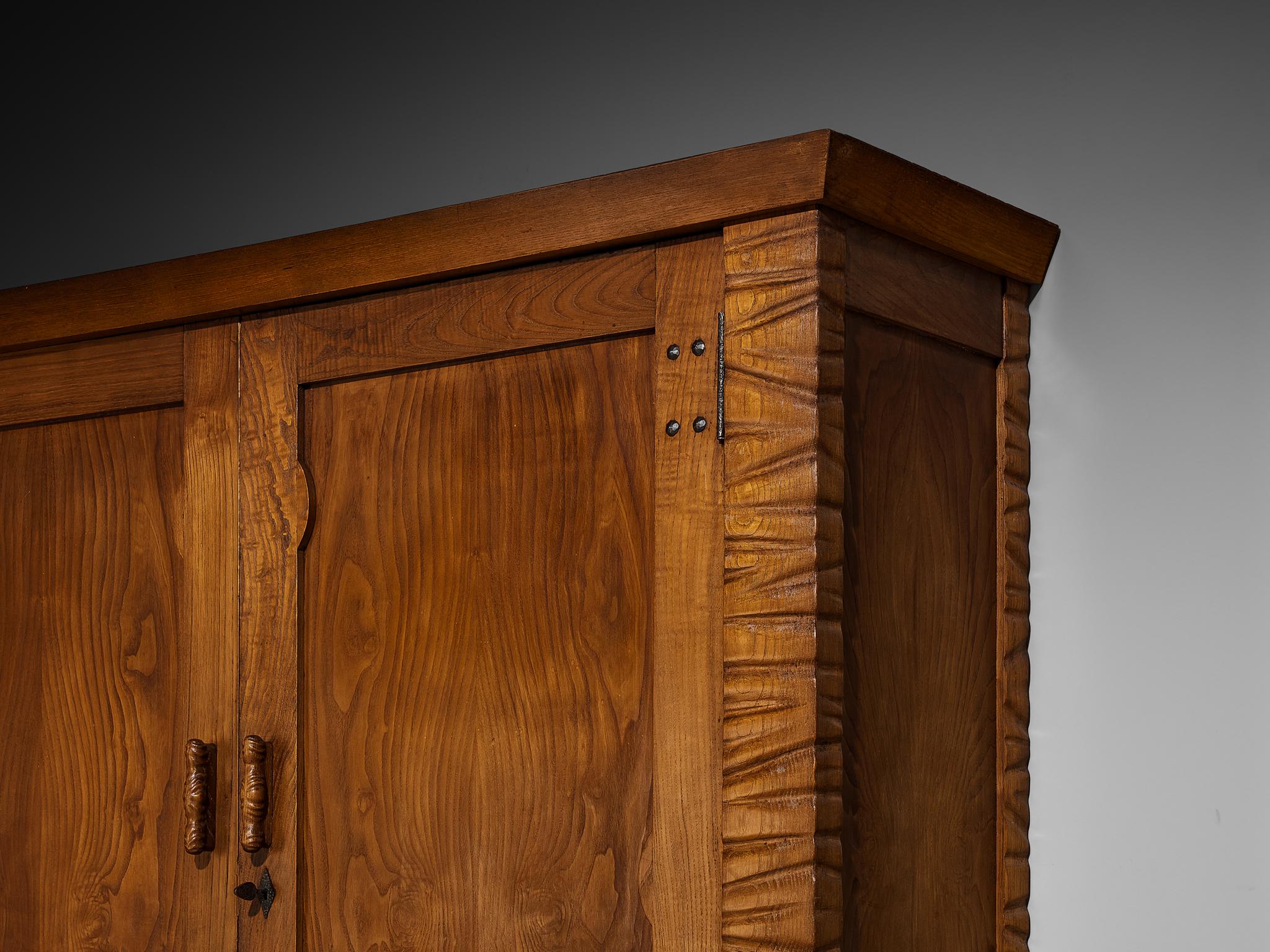 Metal Ernesto Valabrega for Vittorio Valabrega Studio Large Highboard in Chestnut For Sale