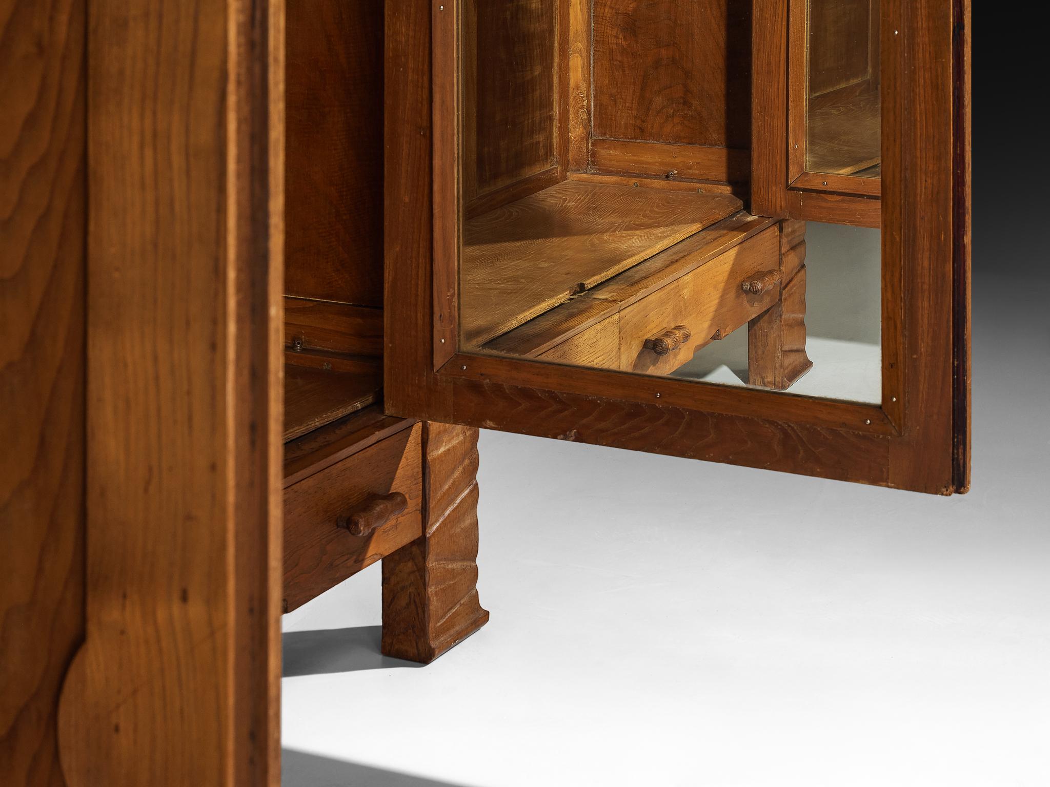 Ernesto Valabrega for Vittorio Valabrega Studio Large Highboard in Chestnut For Sale 2