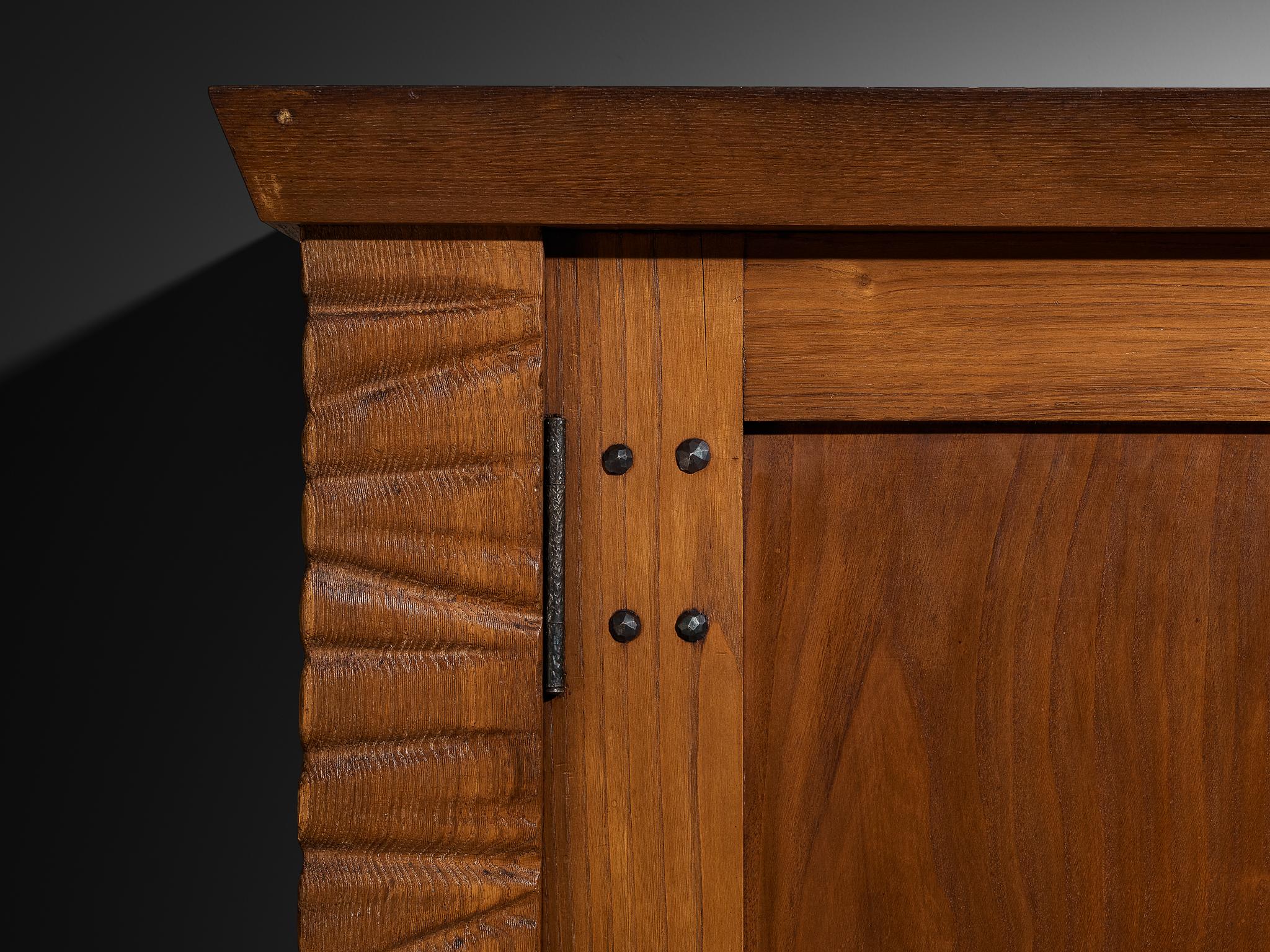 Ernesto Valabrega for Vittorio Valabrega Studio Large Highboard in Chestnut For Sale 4