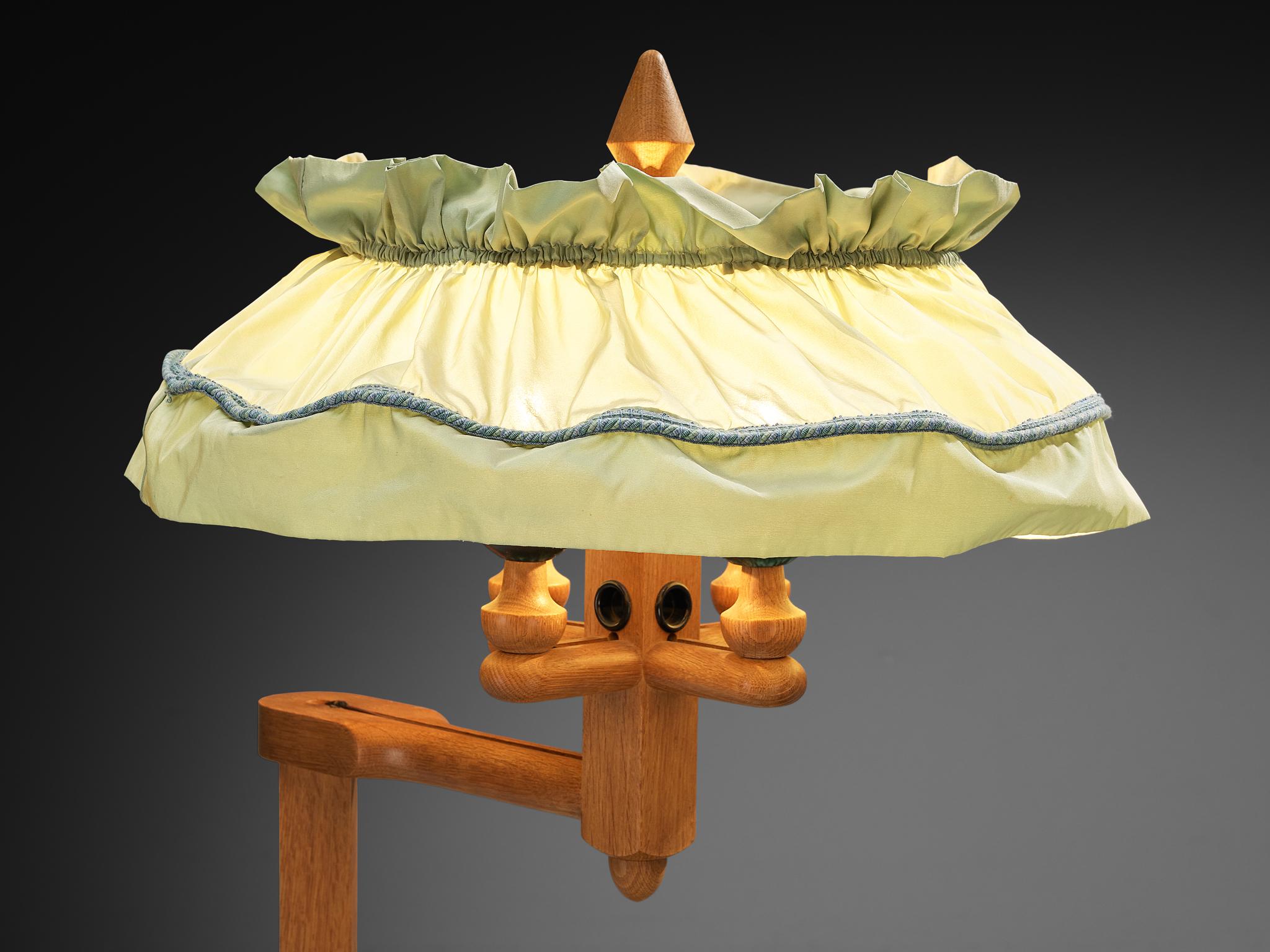 Mid-Century Modern Guillerme & Chambron Floor Lamp with Integrated Side Tables For Sale