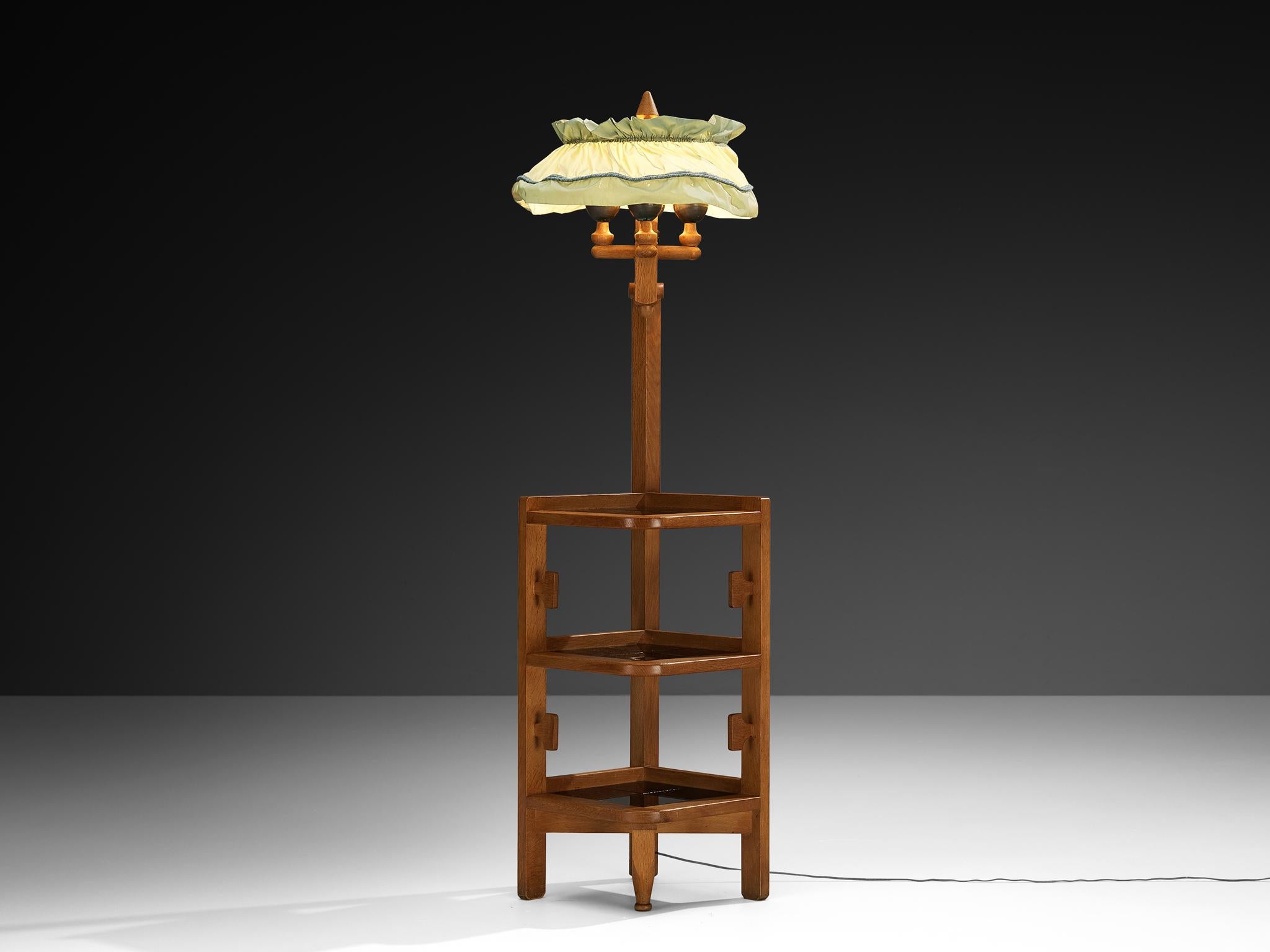 Ceramic Guillerme & Chambron Floor Lamp with Integrated Side Tables For Sale