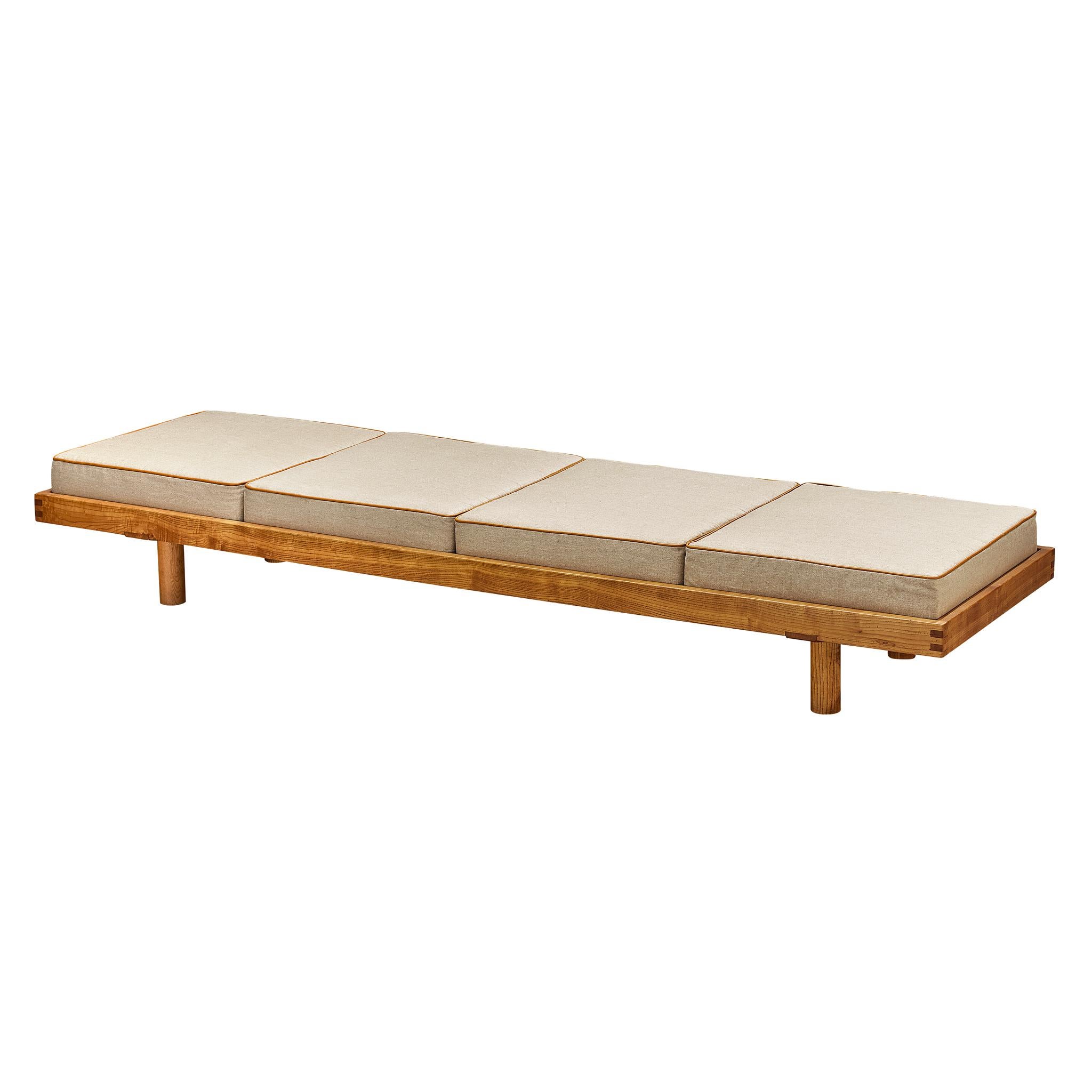 Pierre Chapo 'L09' Large Bench in Solid Elm For Sale