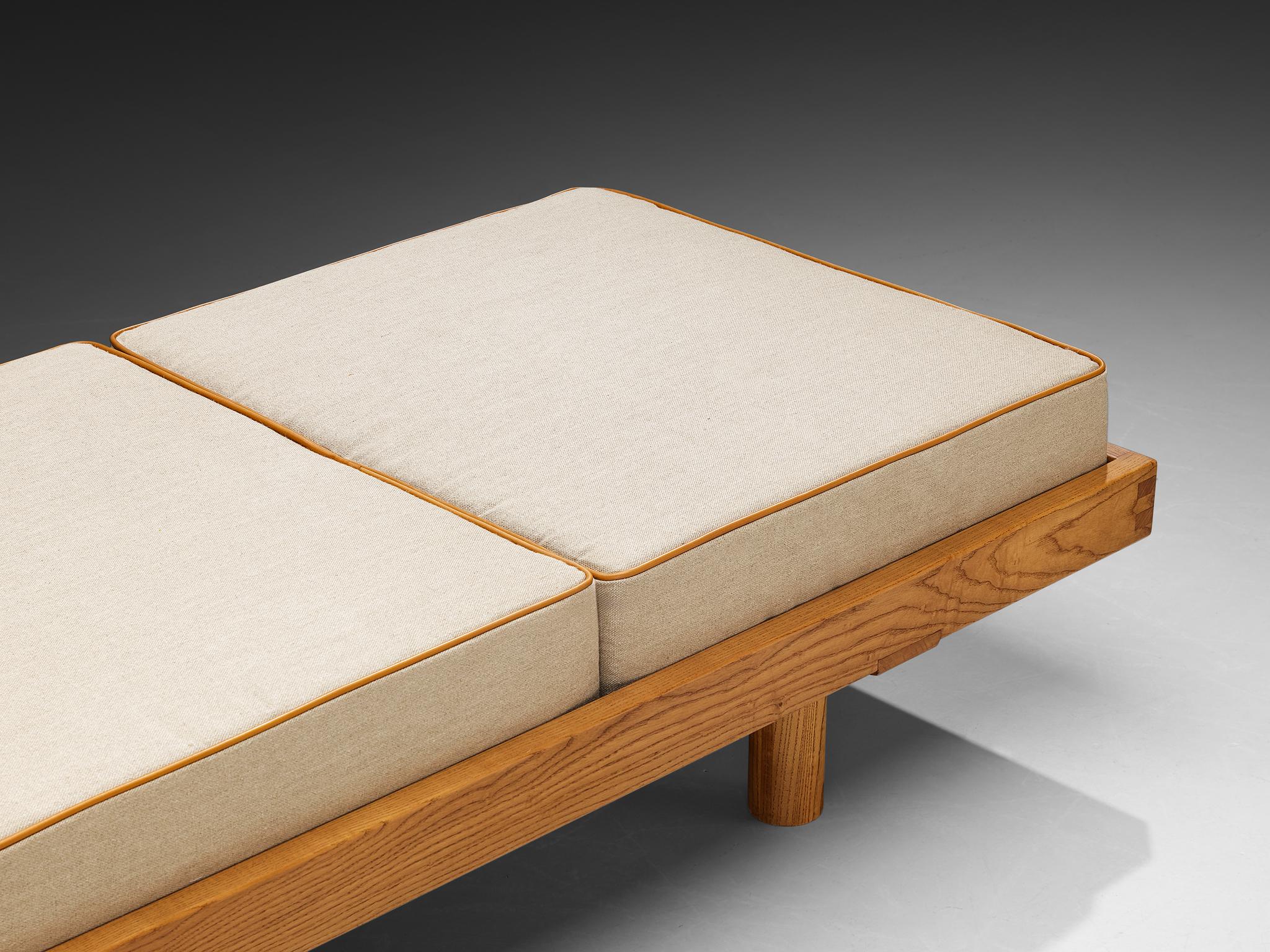 Mid-Century Modern Pierre Chapo 'L09' Large Bench in Solid Elm For Sale