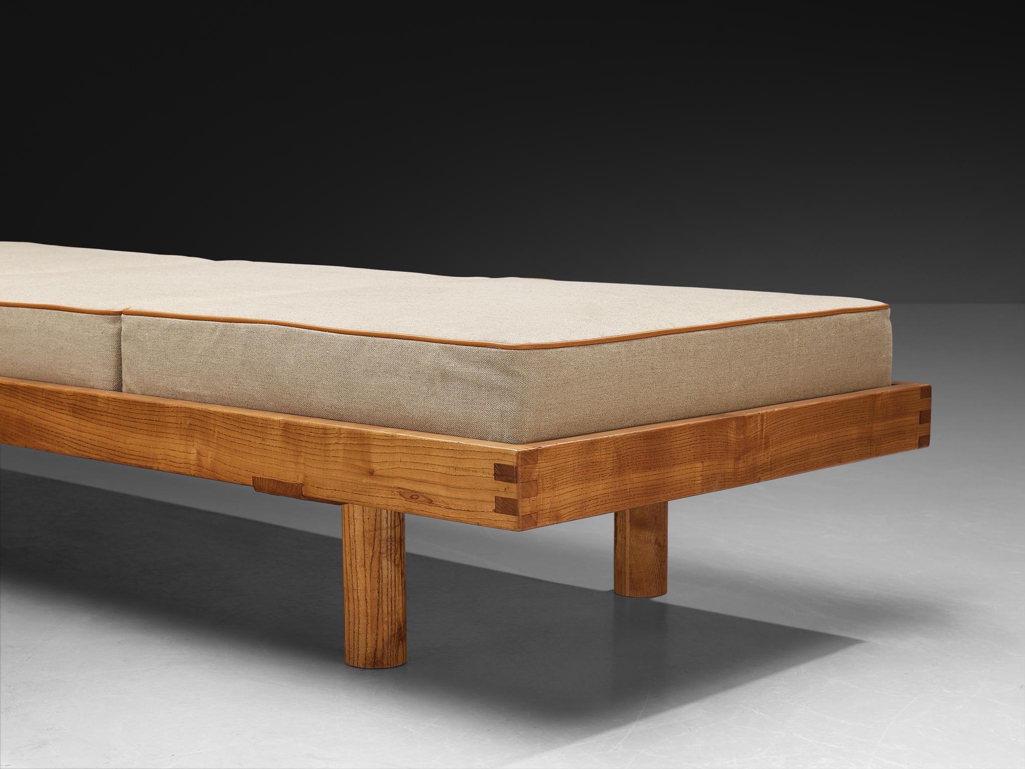 Pierre Chapo 'L09' Large Bench in Solid Elm For Sale 1