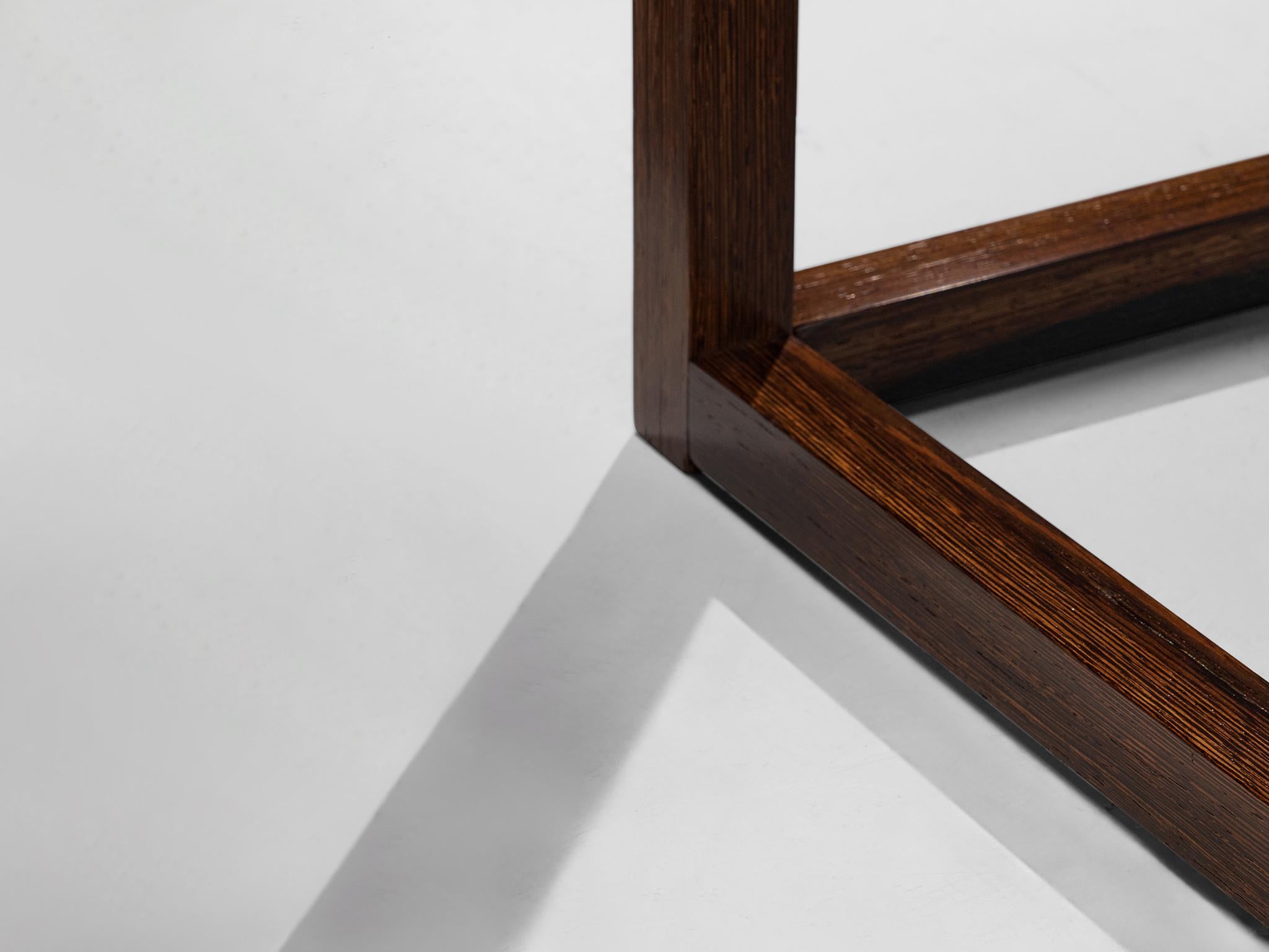 Danish Claus Bonderup & Torsten Thorup Stool in Wengé and Niger Leather For Sale