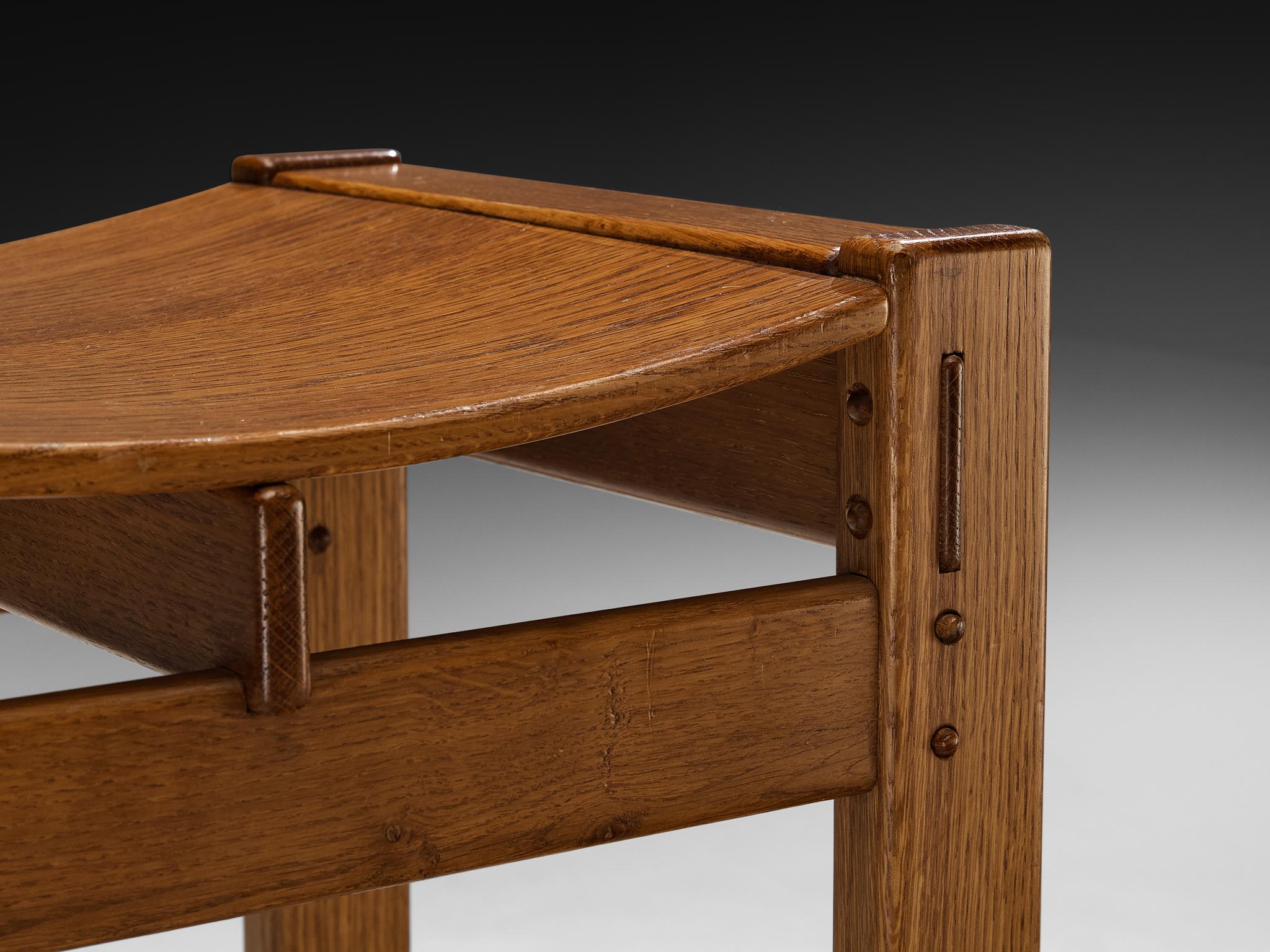 Giuseppe Rivadossi for Officina Rivadossi Pair of High Bar Stools in Oak For Sale 2