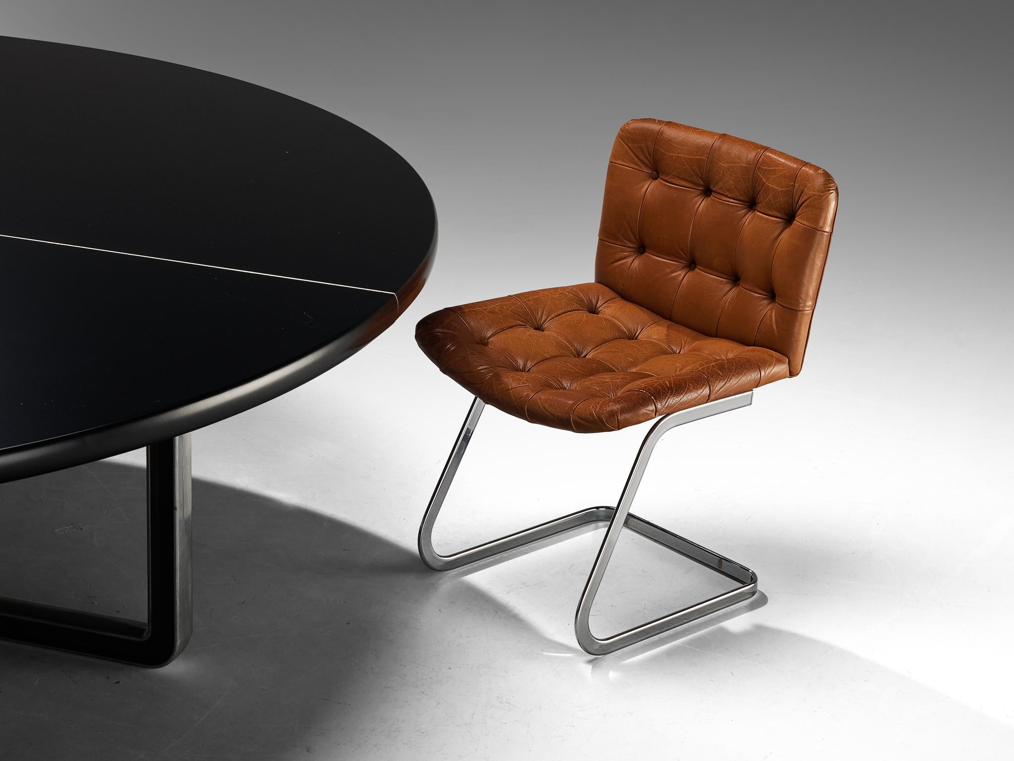 Post-Modern Centro Progetti Tecno Round Table with Robert Haussman for De Sede Chairs For Sale
