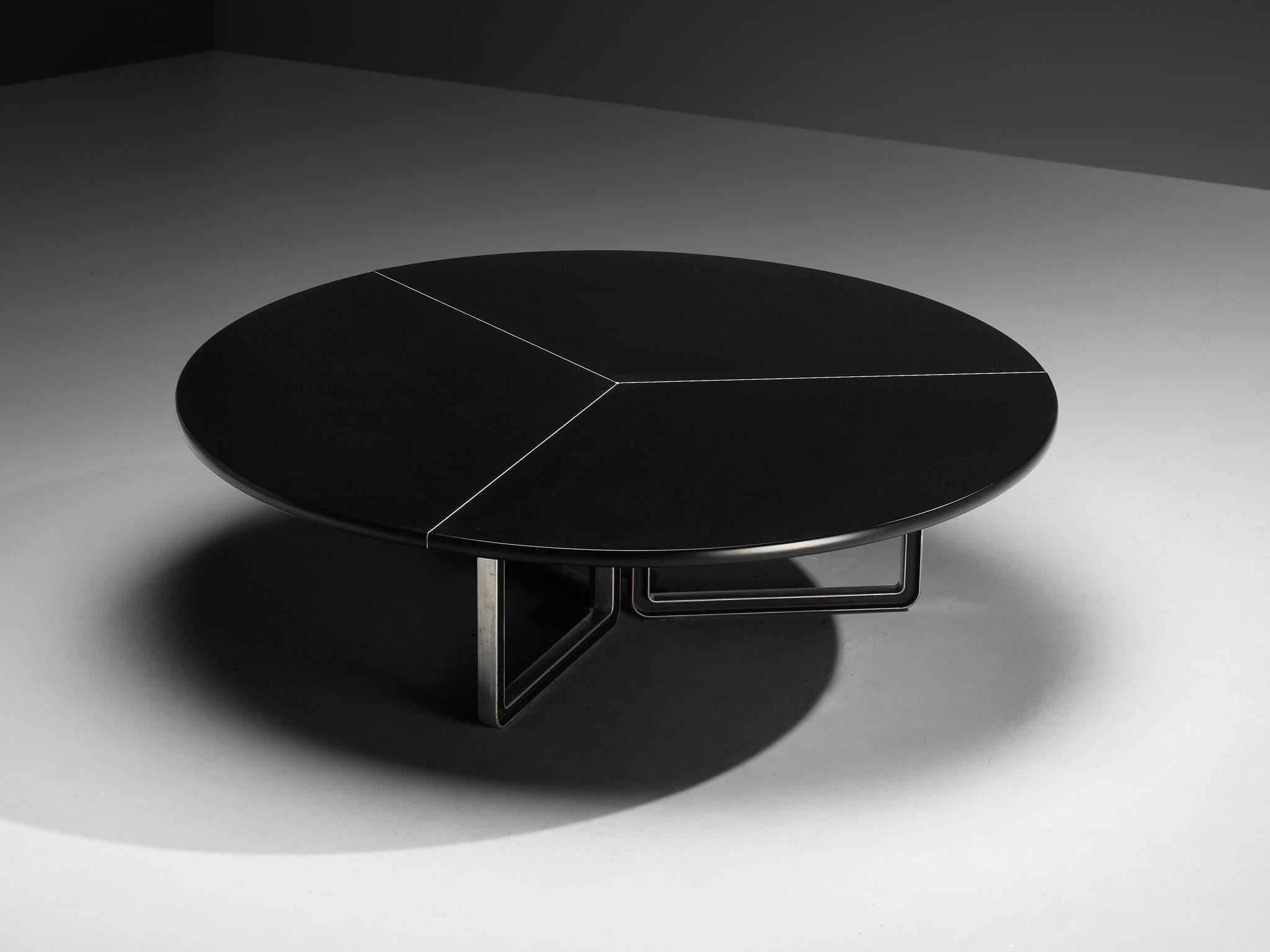 Aluminum Centro Progetti Tecno Round Table with Robert Haussman for De Sede Chairs For Sale