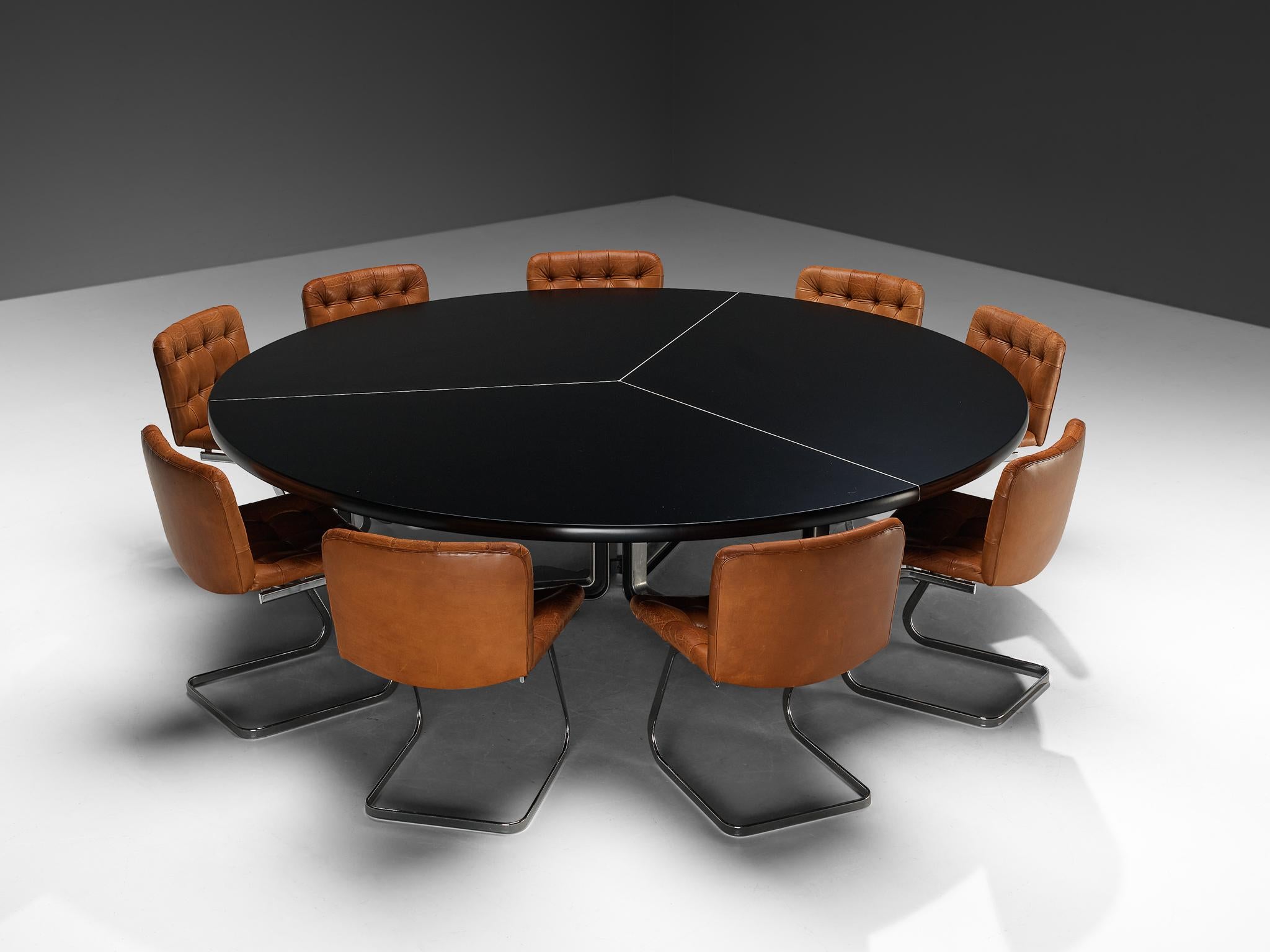 Centro Progetti Tecno Round Table with Robert Haussman for De Sede Chairs For Sale 2