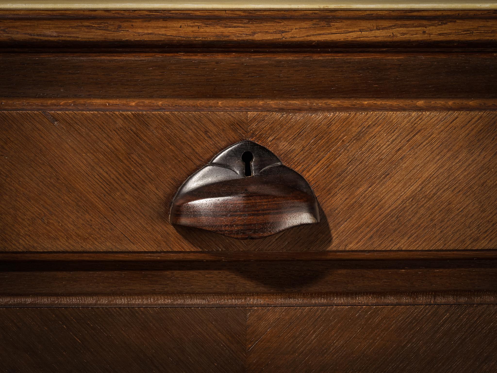 Amsterdamse School Desk in Oak and Coromandel Wood For Sale 3