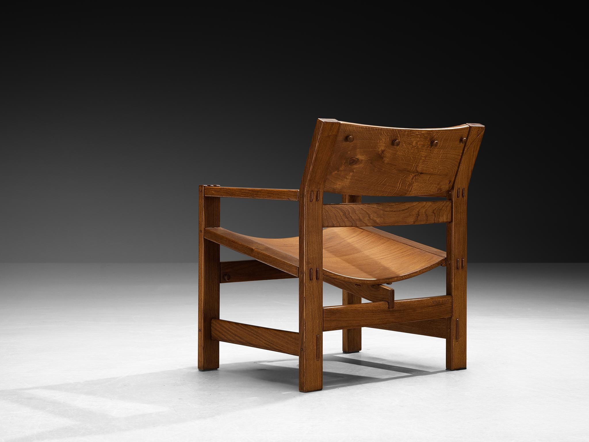 Fine XX secolo Giuseppe Rivadossi per Officina Rivadossi Poltrone in Oak in vendita