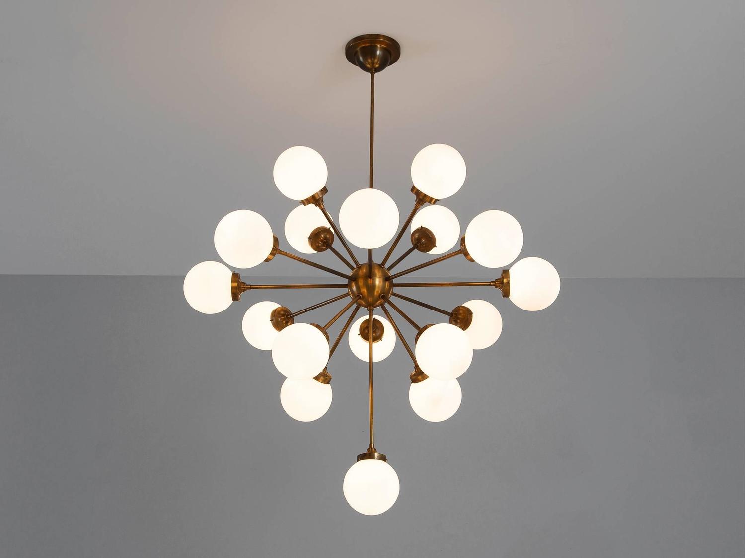 Large Brass Sputnik Chandelier For Sale at 1stdibs