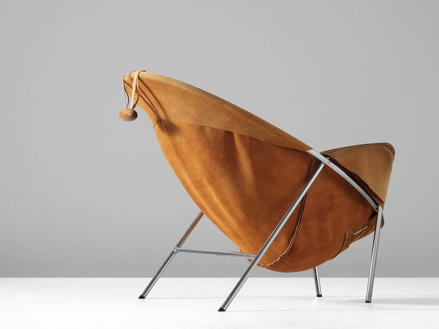 Mid-20th Century Erik Jorgensen Easy Chair in Cognac Suede