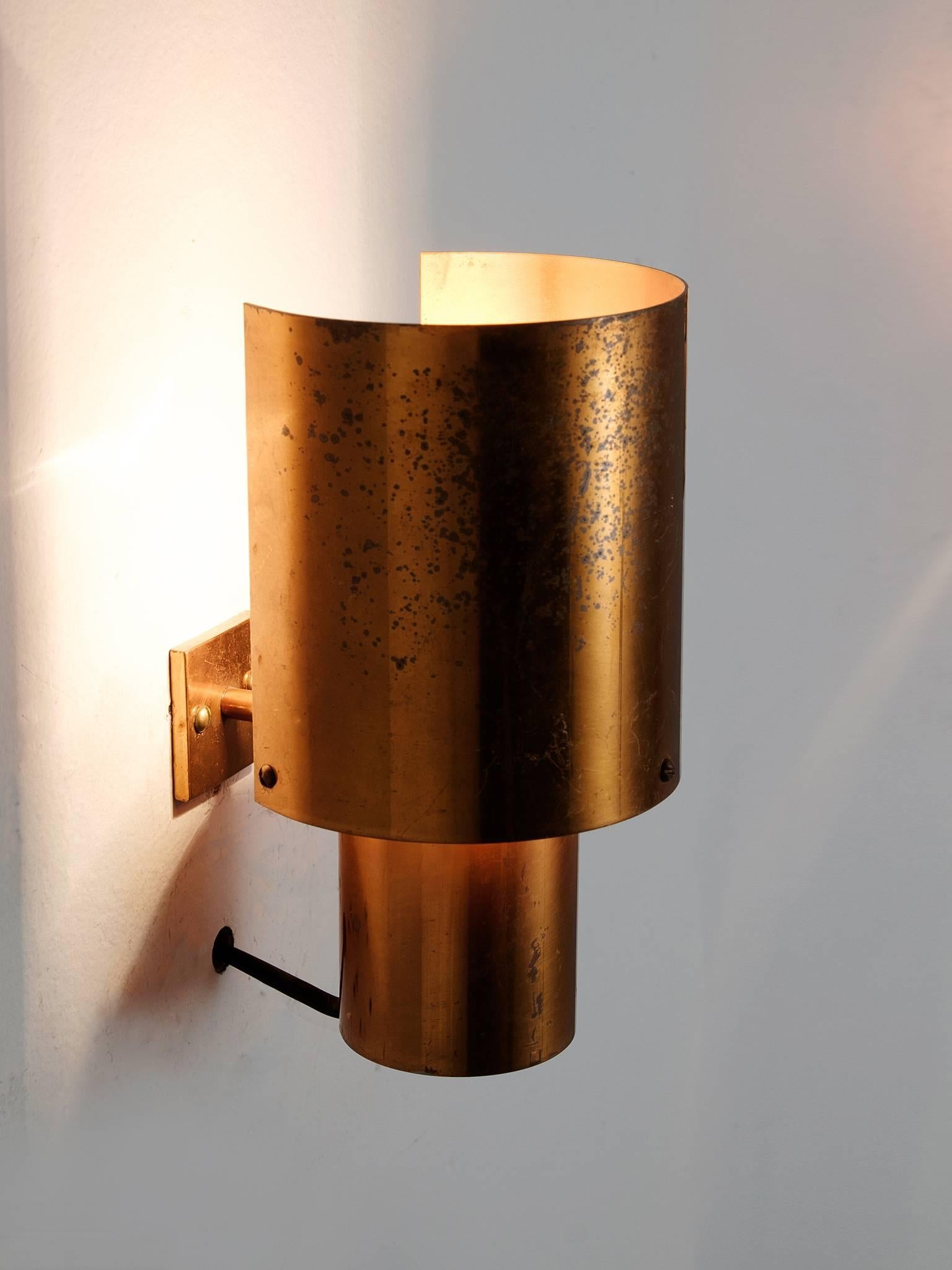 Mid-Century Modern Set of Six Copper Wall Lights