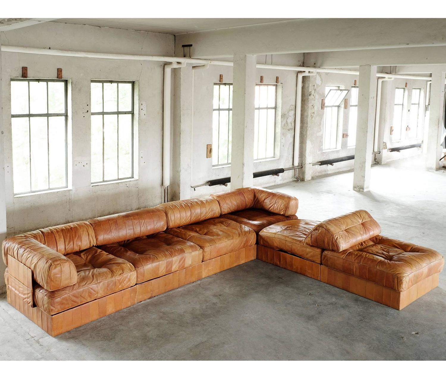 De Sede DS88 Sectional Sofa in Cognac Leather For Sale at 1stdibs