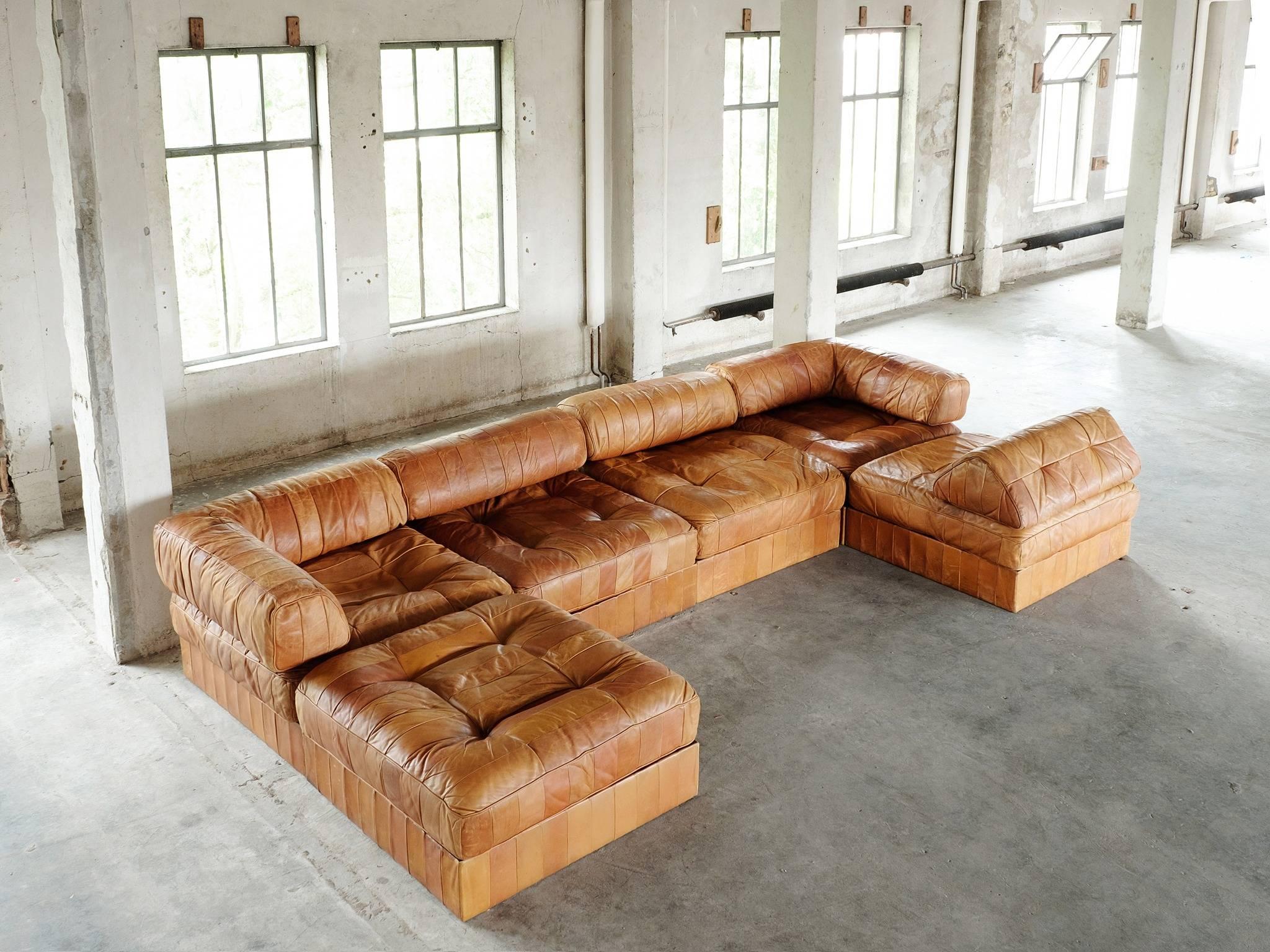 cognac sectional sofa