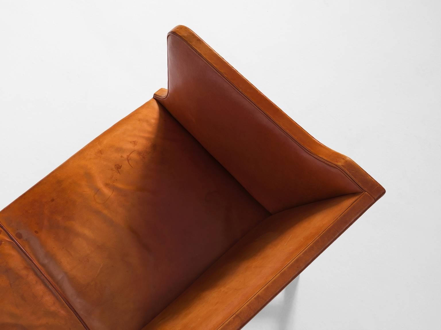 Scandinavian Modern Kaare Klint Early Sofa in Cognac Leather for Rud Rasmussen