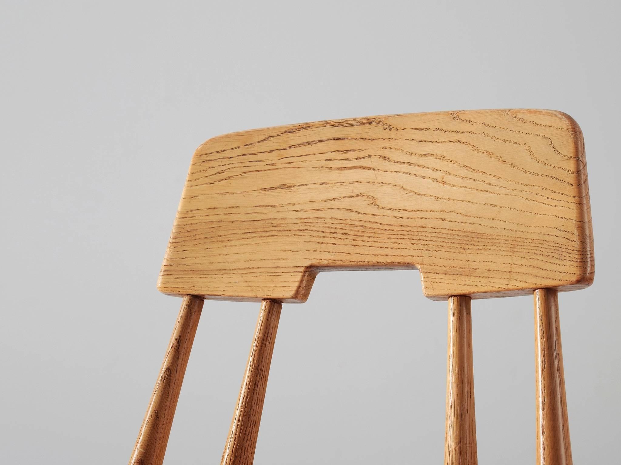 Set of 14 Finnish Dining Chairs in Solid Oak 3