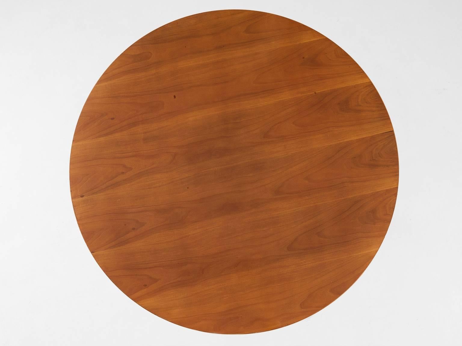 Italian Luigi Massoni Wooden Round Pedestal Dining Table