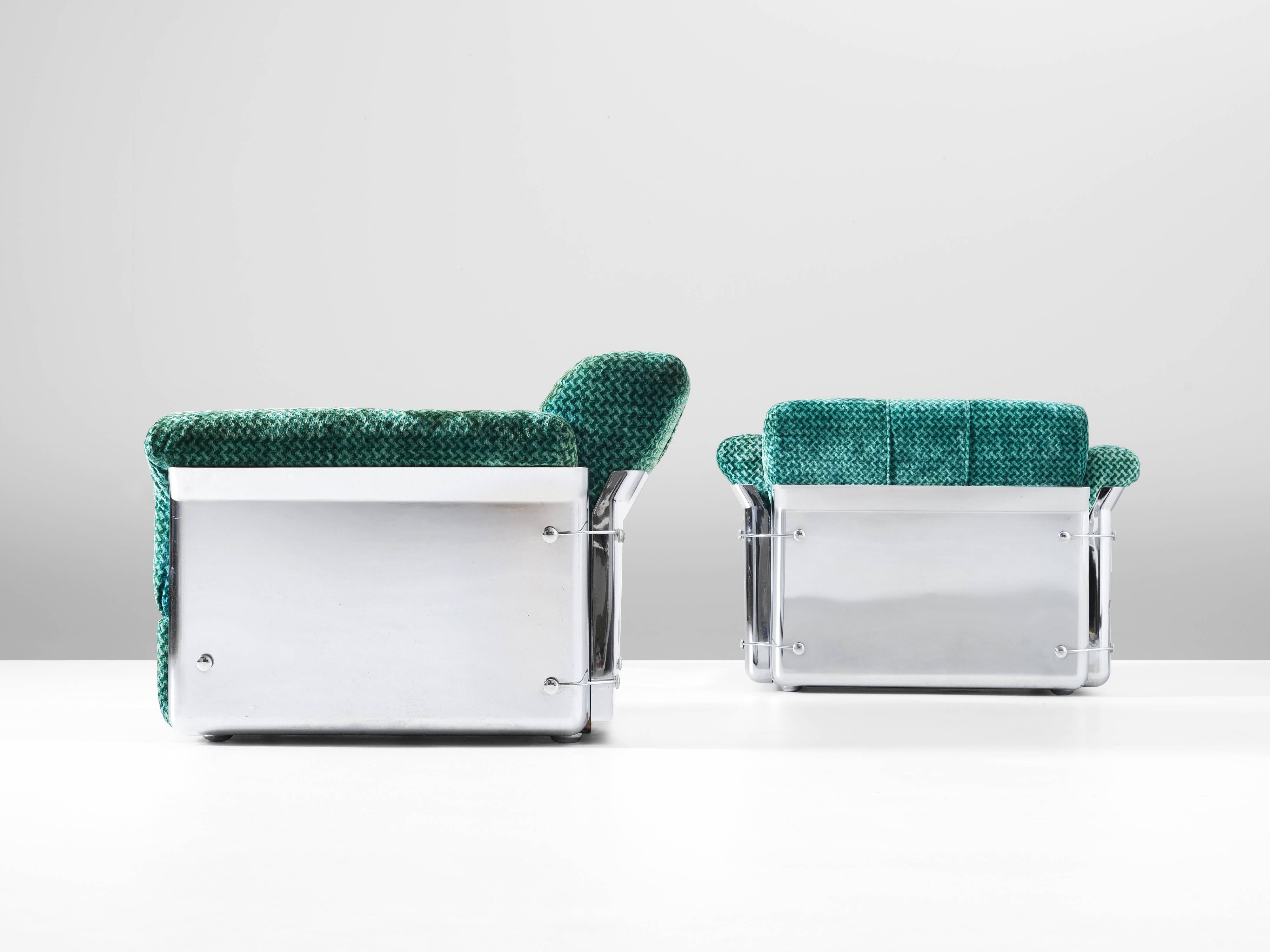 Mid-Century Modern Vittorio Introini Set of Two Rare 'Larissa' Lounge Chairs for Saporiti