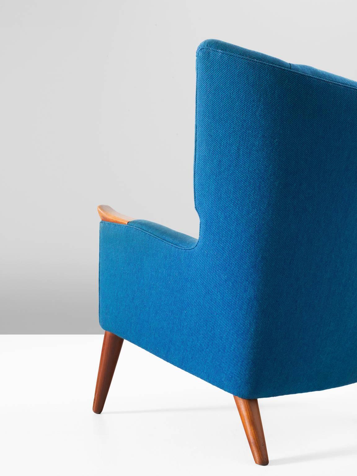 Danish Kurt Ostervig Pair of Blue Lounge Chairs