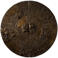 Paul Evans for Directional Large-Scaled Wall-Mounted 'PE 122' Bar Cabinet in Sculpted Bronze