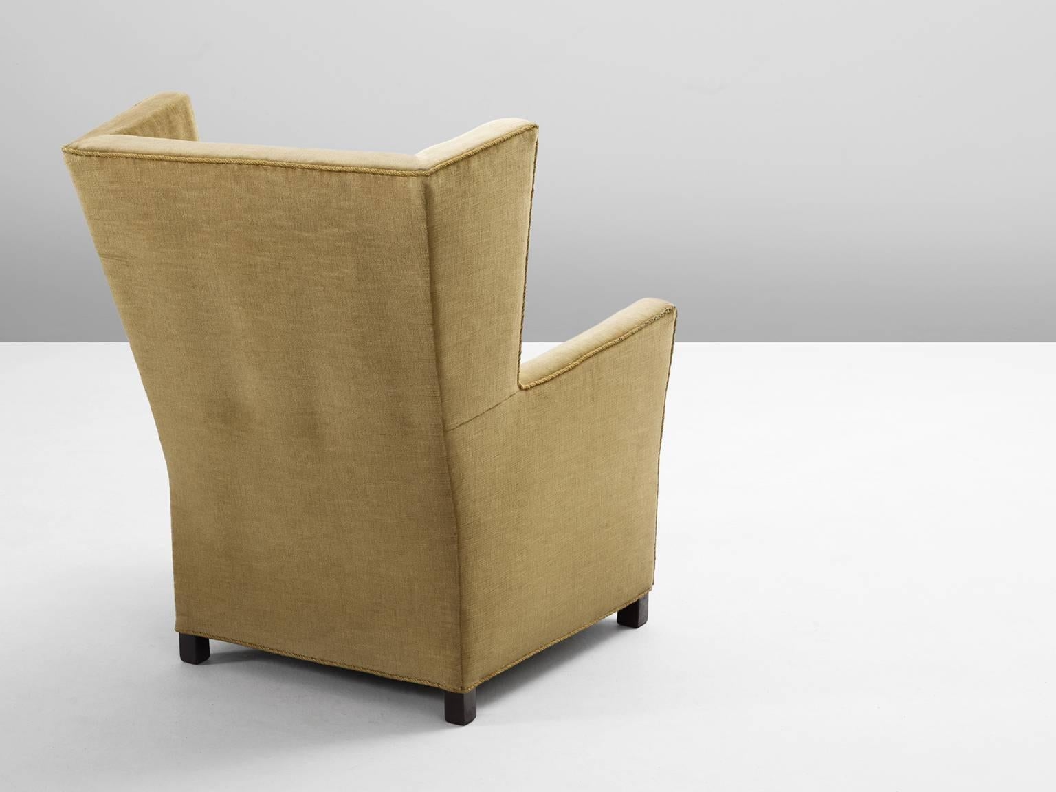 Mid-Century Modern Art Deco Wingback Chair