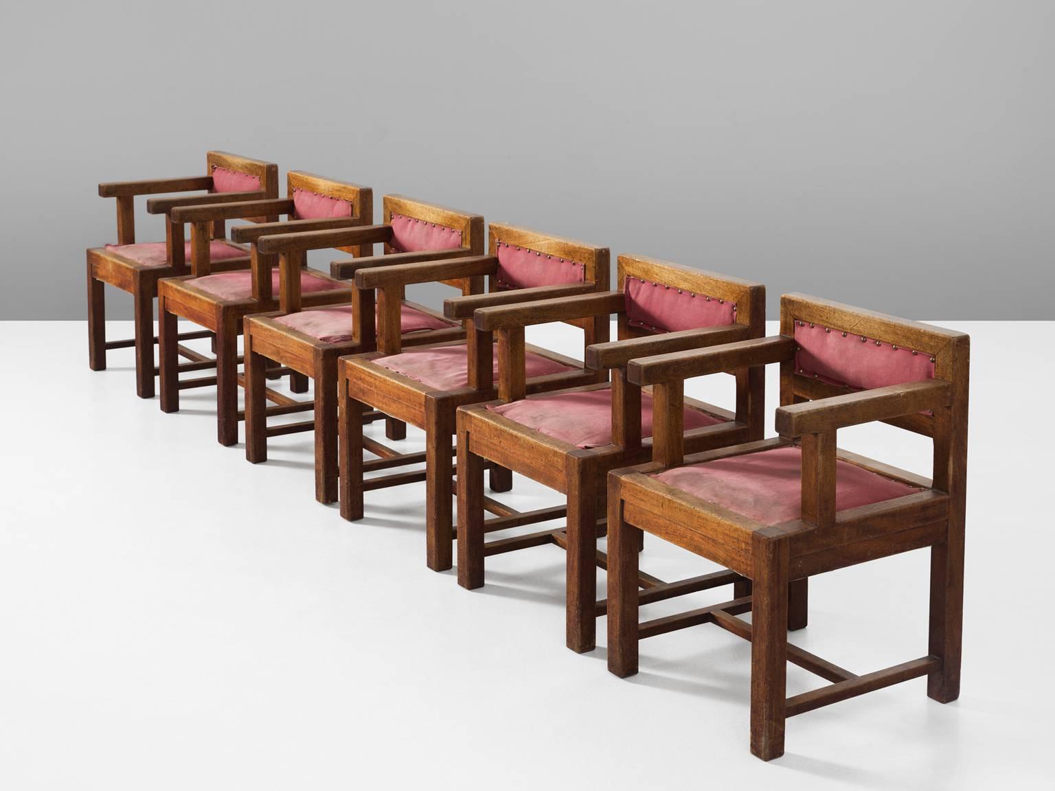 Mid-20th Century Art Deco Dining Room Set in Mahogany