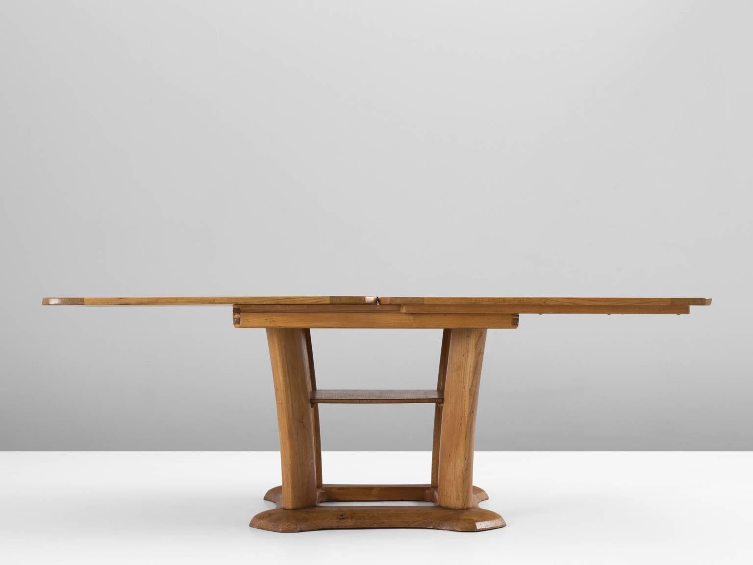 Swiss Franz Xaver Sproll Extendable Dining Table in Elm
