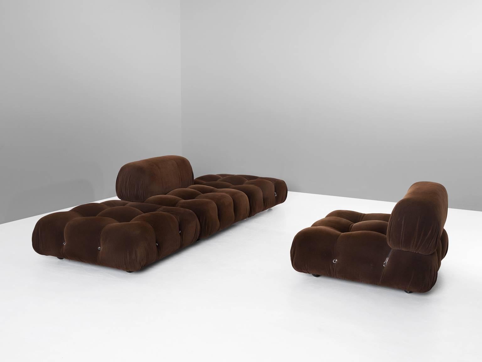 Mario Bellini 'Camaleonda' Modular Sofa in Original Brown Upholstery 1