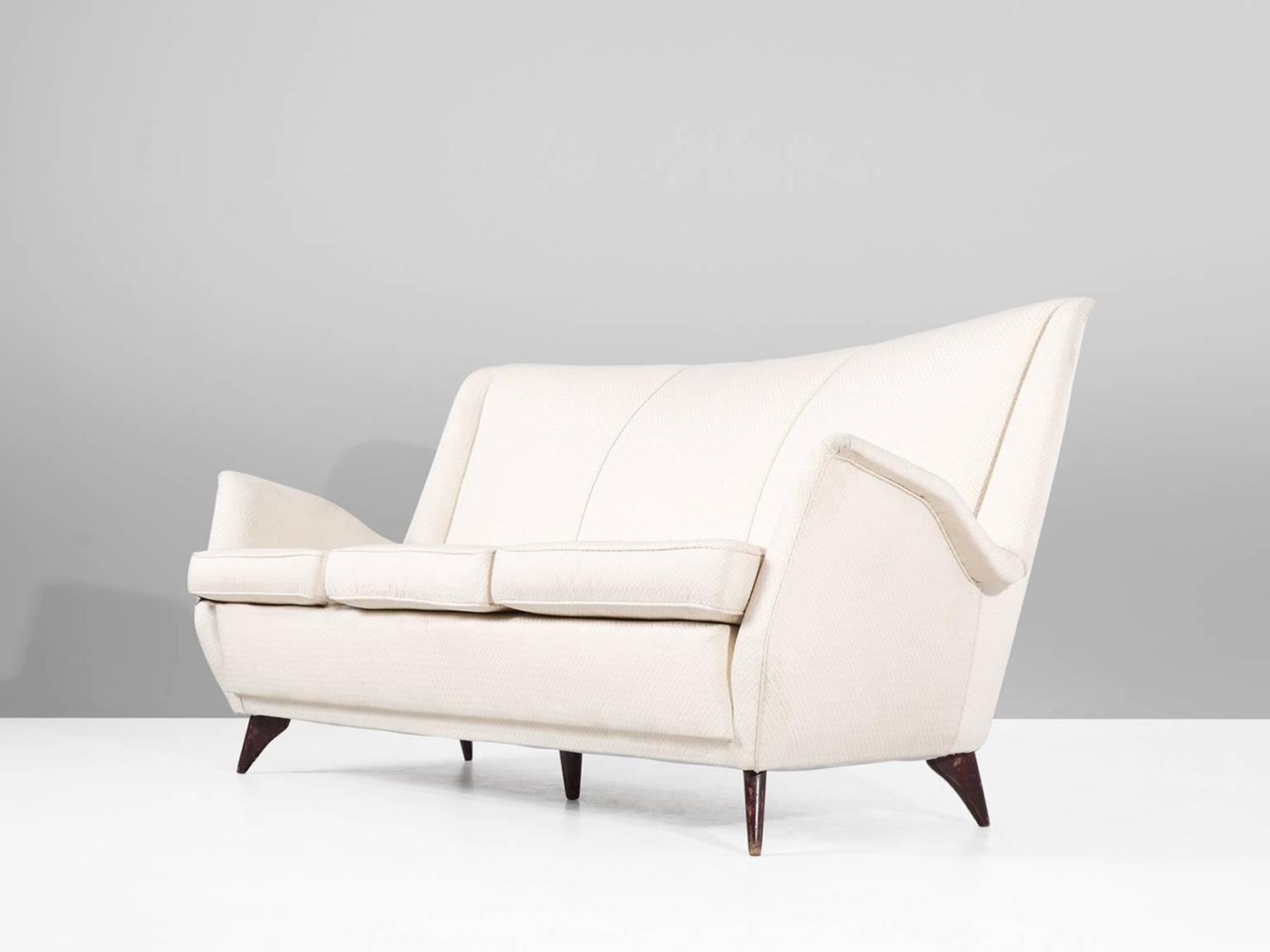 Italian ThreeSeat Sofa in OffWhite Fabric For Sale at 1stdibs