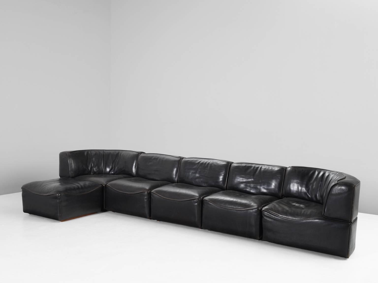 black modular sofa