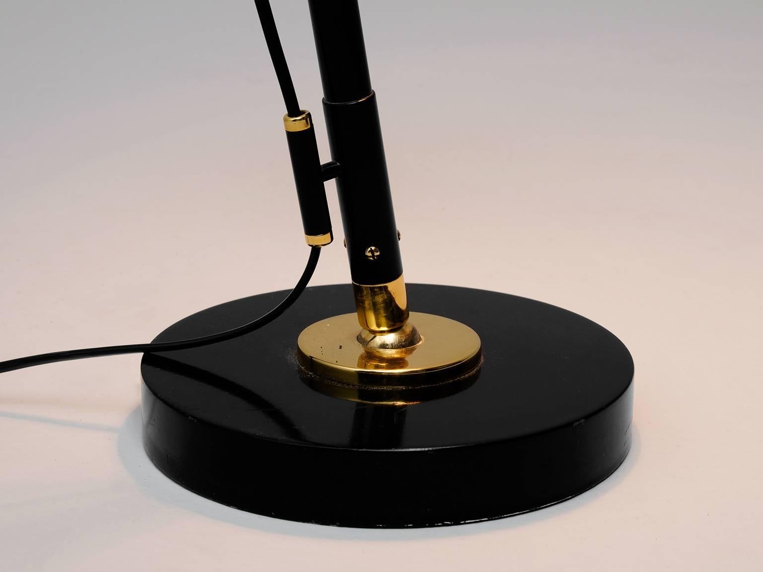 Mid-20th Century Giuseppe Ostuni Black Table Lamp for O-Luce