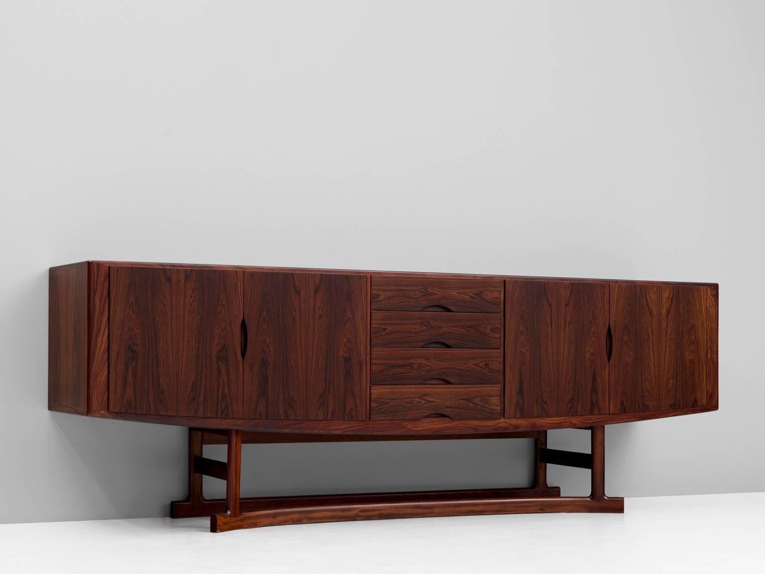 Scandinavian Modern Johannes Andersen Rosewood Credenza for Hans Bech