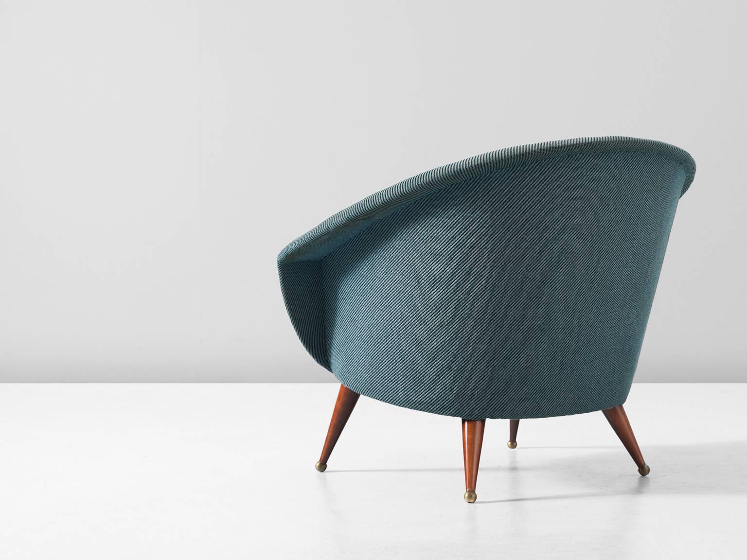 Mid-Century Modern Folke Jansson Blue Petrol Easy Chair