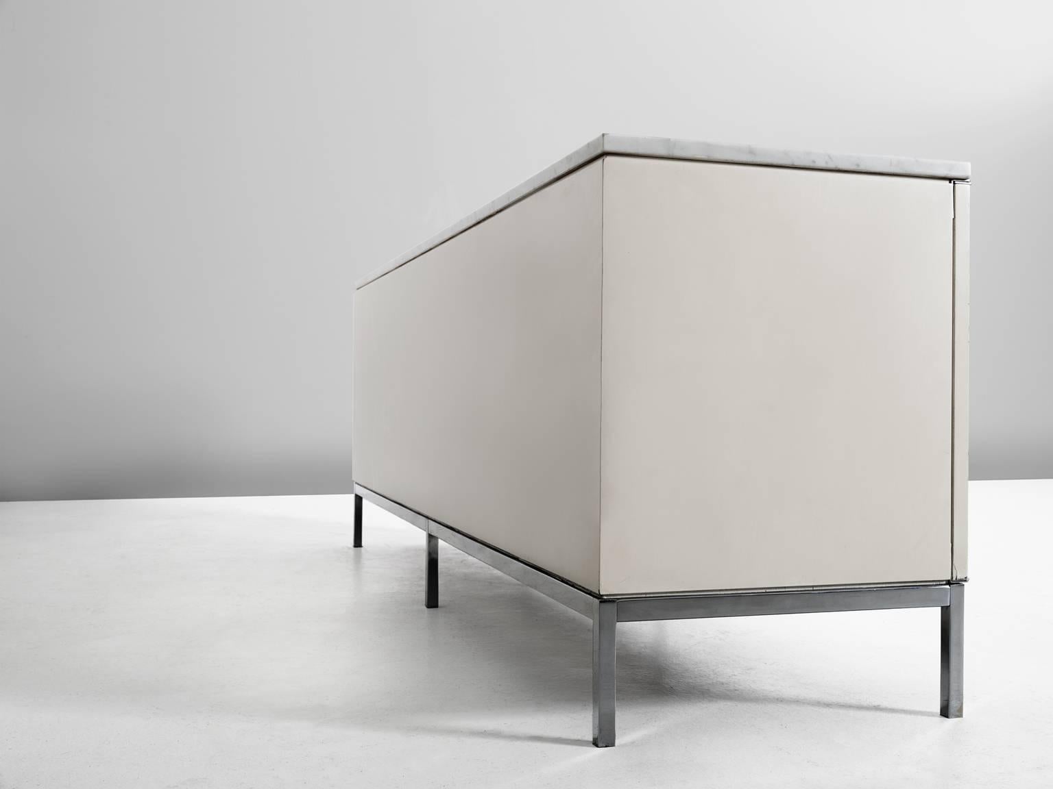 Mid-Century Modern Florence Knoll Sideboard with Marble Top for Knoll International