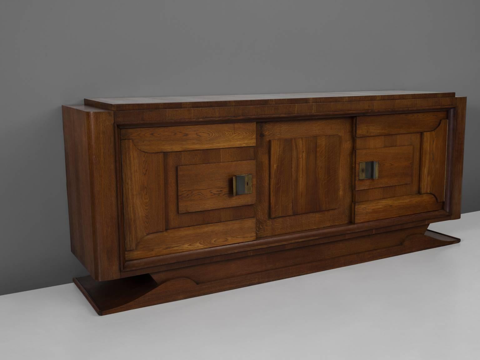 French Charles Dudouyt Credenza in Dark Stained Oak