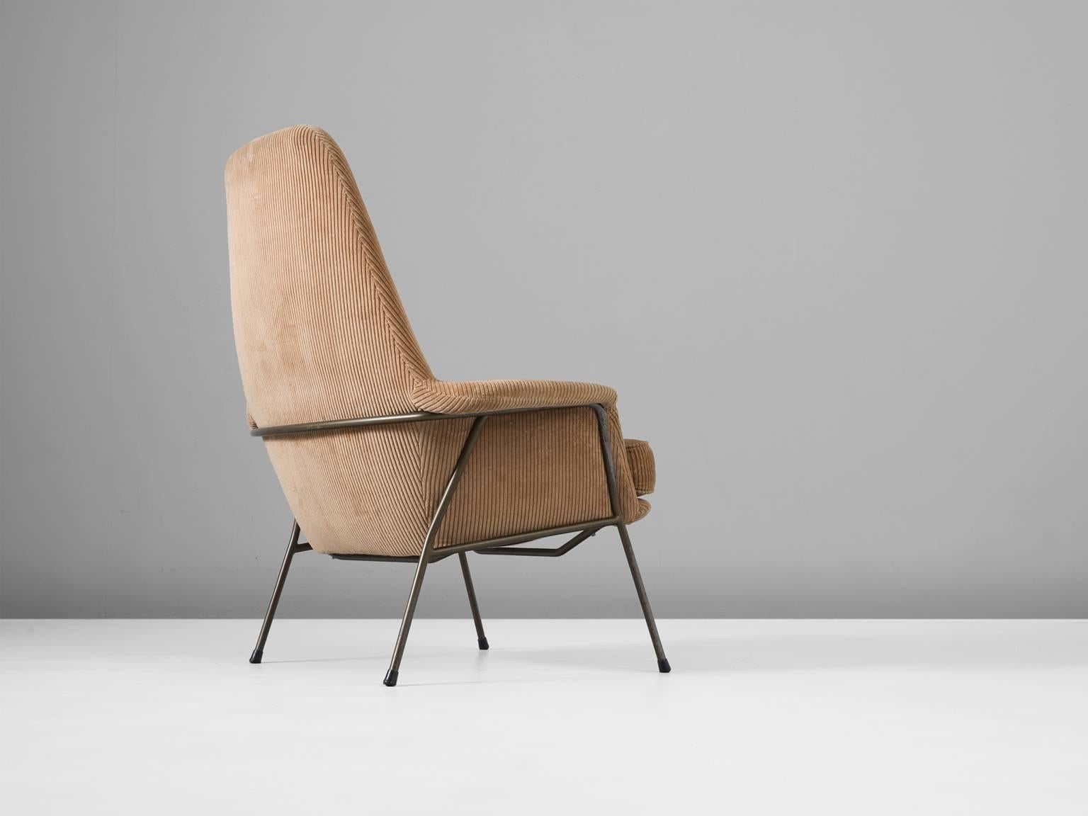 Mid-20th Century Set of Two Easy Chairs in Light Brown Upholstery for Gelderland