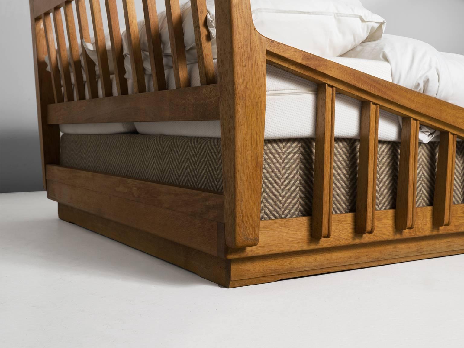 Guillerme & Chambron Art Deco Bed in Solid Oak 2