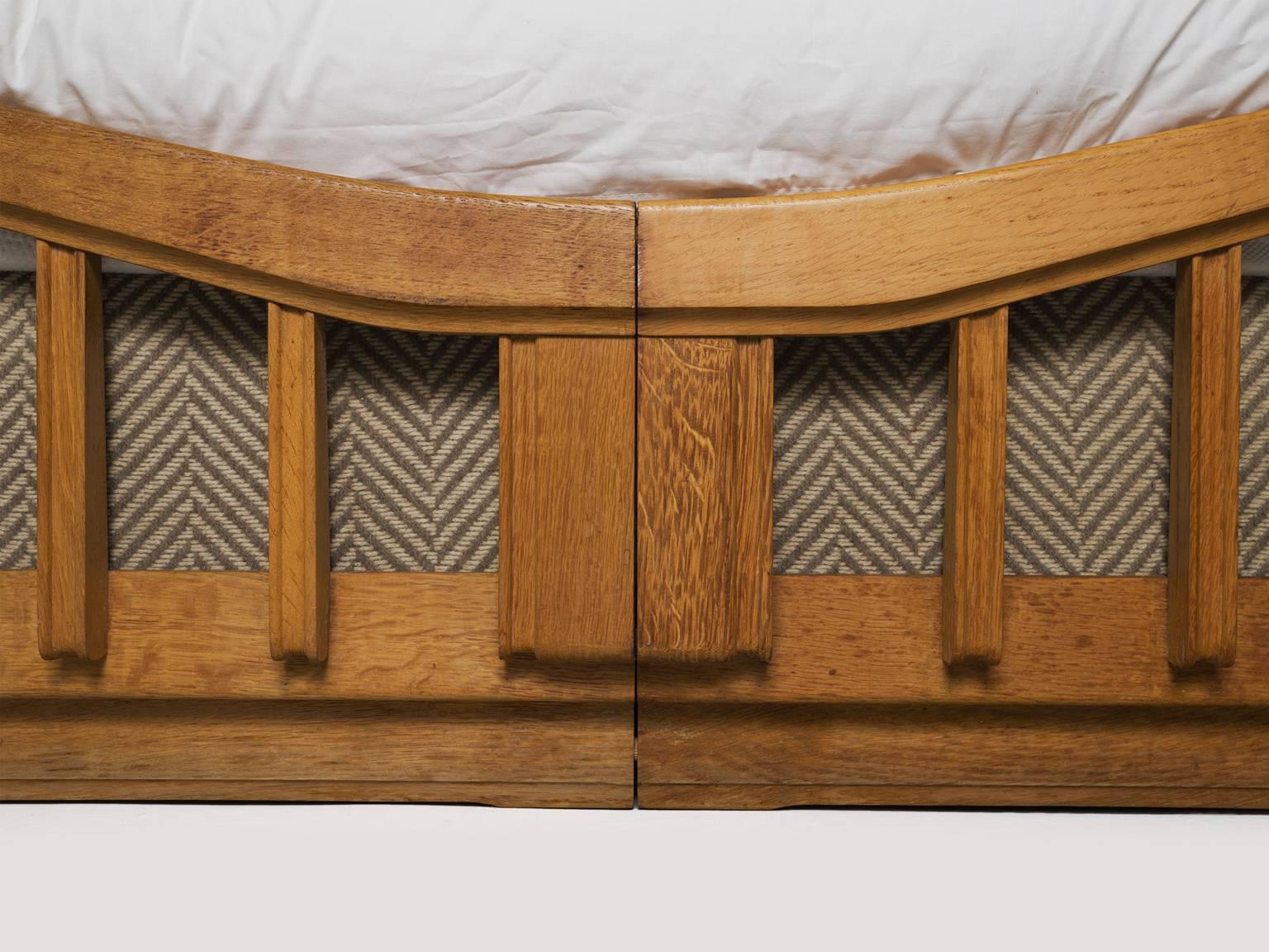 Guillerme & Chambron Art Deco Bed in Solid Oak 5