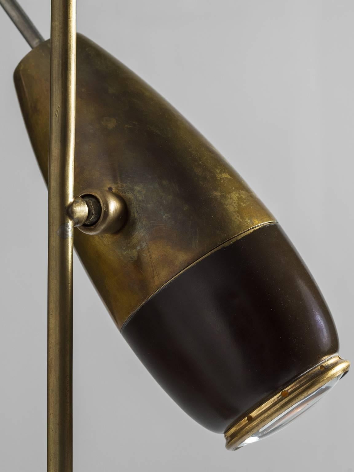 Italian Oscar Torlasco Brass 'Lens' Table Lamp by Lumi